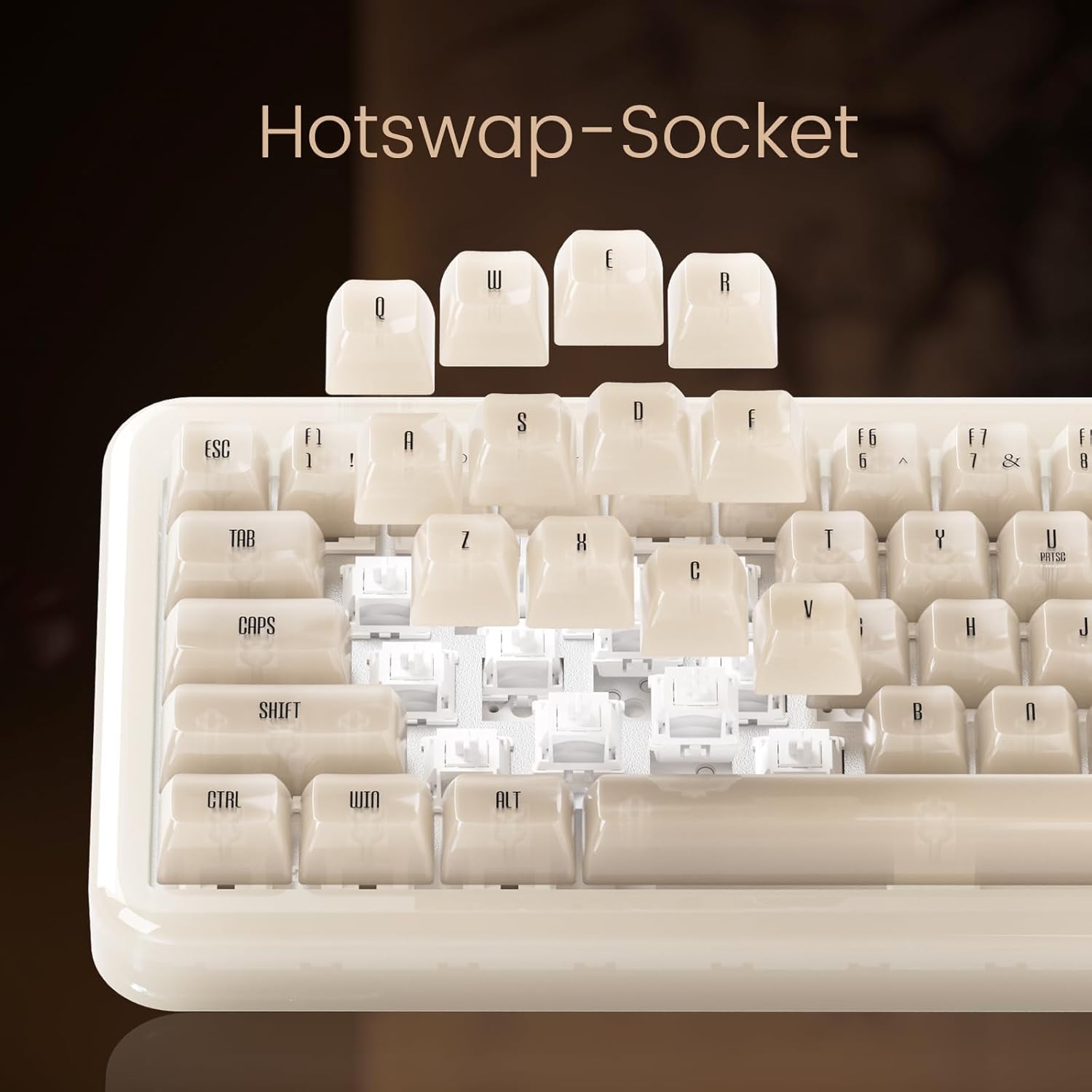 Amazon | Akko(アッコ) YU01 レジン製キーボード 65%英語配列 透明キー