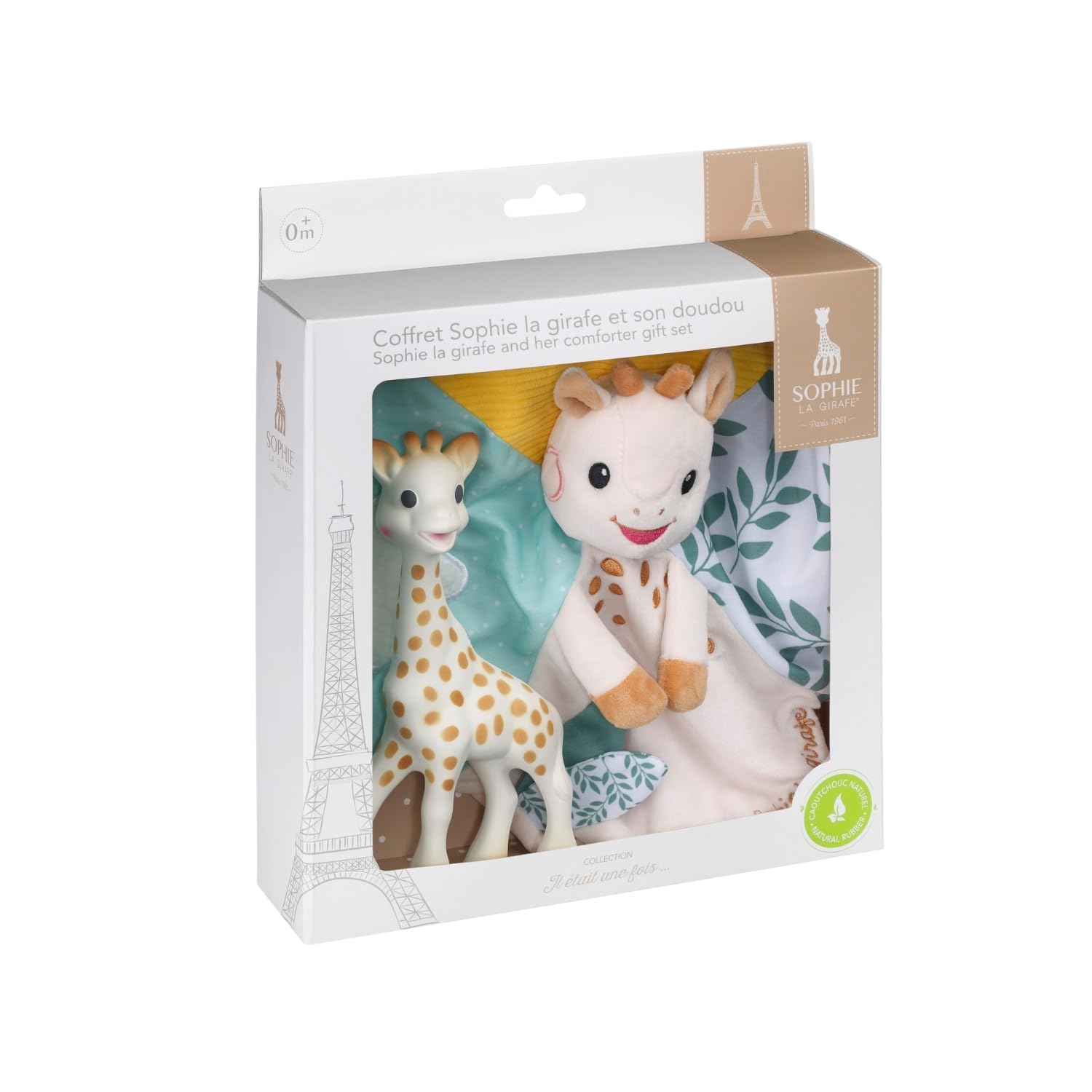 Vulli – Coffret Sophie La Girafe Et Son Doudou – Jouet Bébé 0 Mois+ – Caoutchouc Naturel Et Textiles Sensoriels – Doudou avec Attache Sucette – Idée Cadeau Naissance – Collection Il Était Une Fois