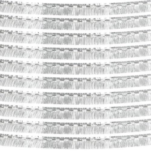 10 Stück Lametta Vorhang Silber Folie Fransen Vorhang Schimmer 30 x 300cm Metallic Foil Fringe Garland Metallic Tinsel Vorhange Hintergrund für Weihnachten Geburtstagsparty Bridal Shower
