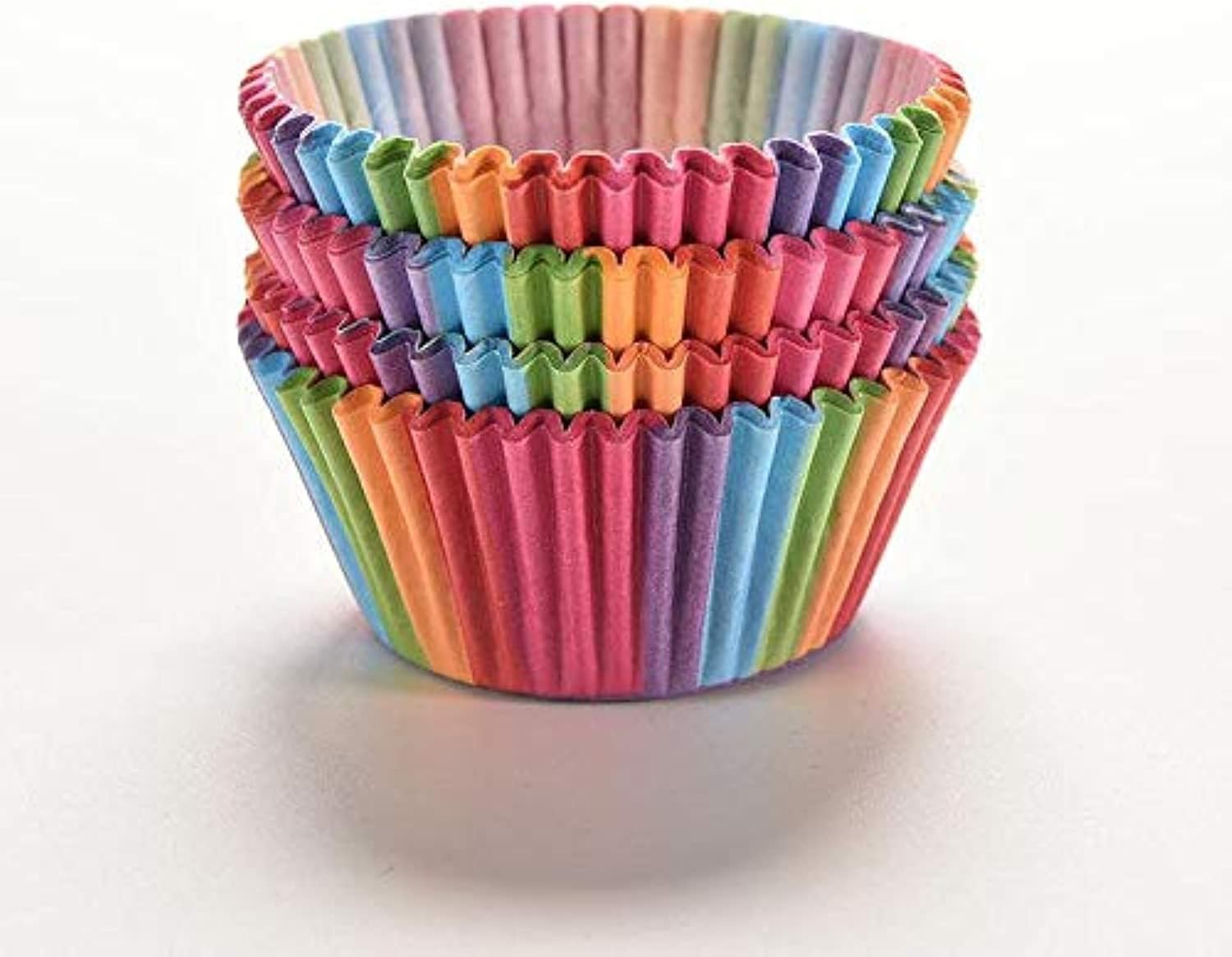 100Pcs/set Rainbow Color Cupcake Baking Paper Cases Cake Box