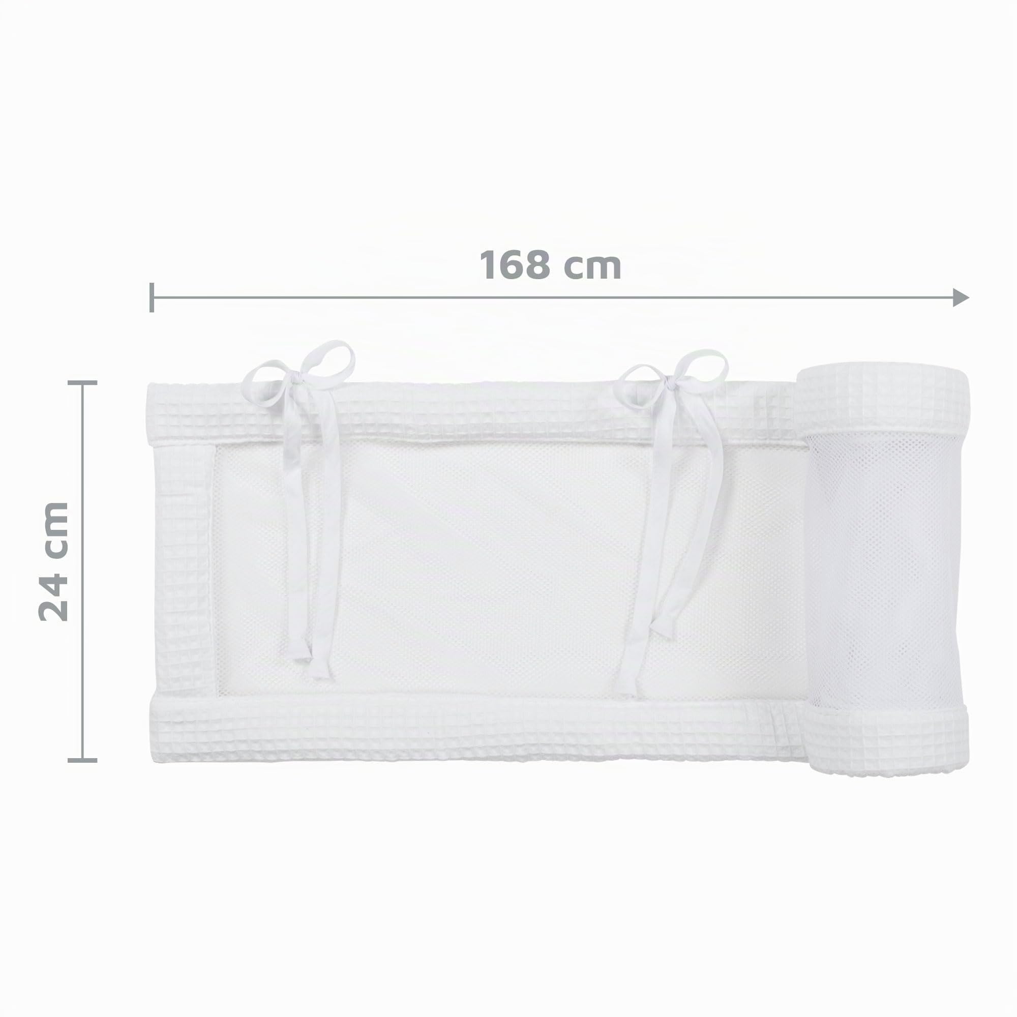 babybay Tour de lit en maille gaufrée compatible avec les modèles Maxi, Boxspring, Comfort et Comfort Plus, blanc