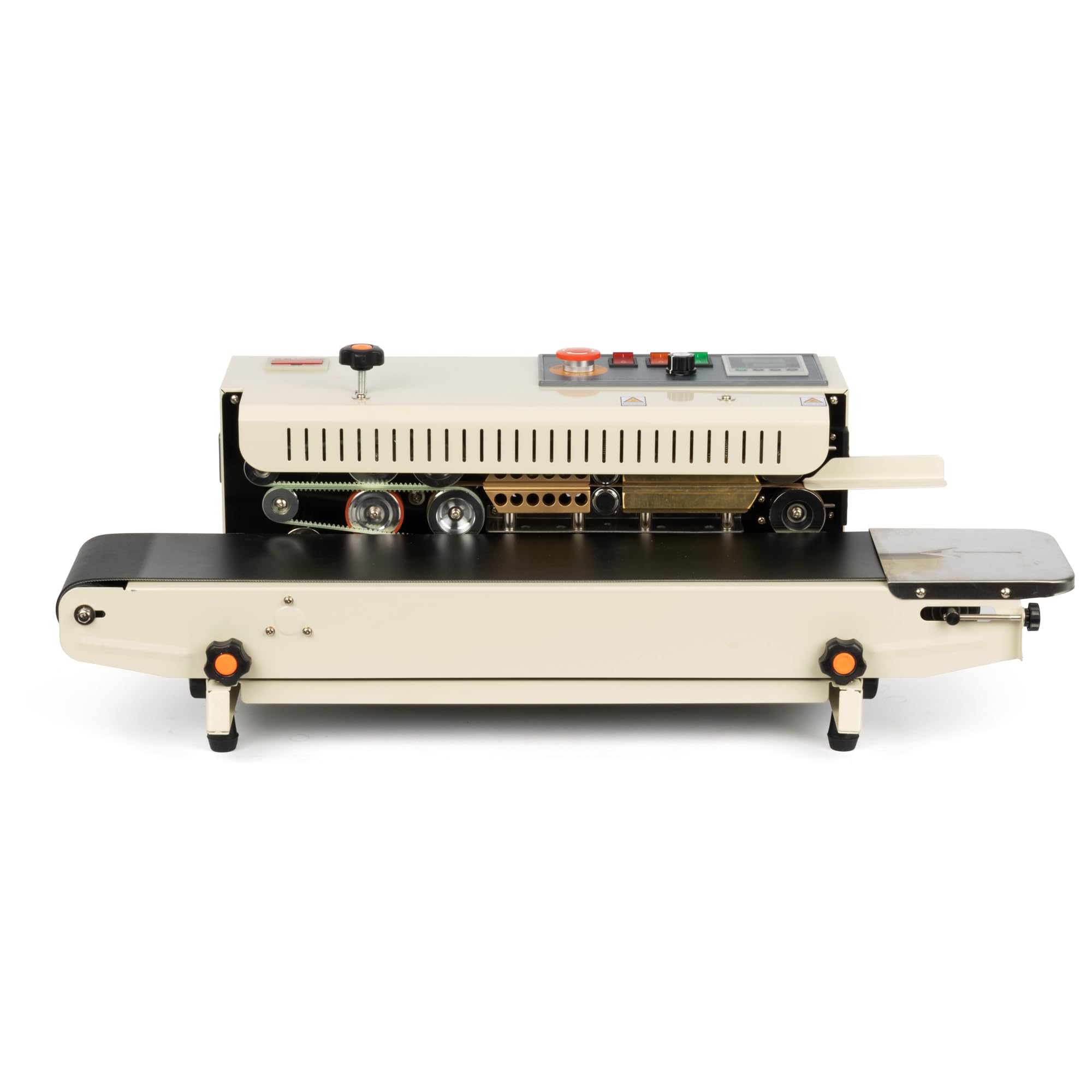 U.S. Solid Sellador continuo de banda de bolsa - Máquina automática de sellado horizontal con control digital de temperatura, ancho de sellado de 13 mm para películas de PVC de 0,1 mm, codificación de