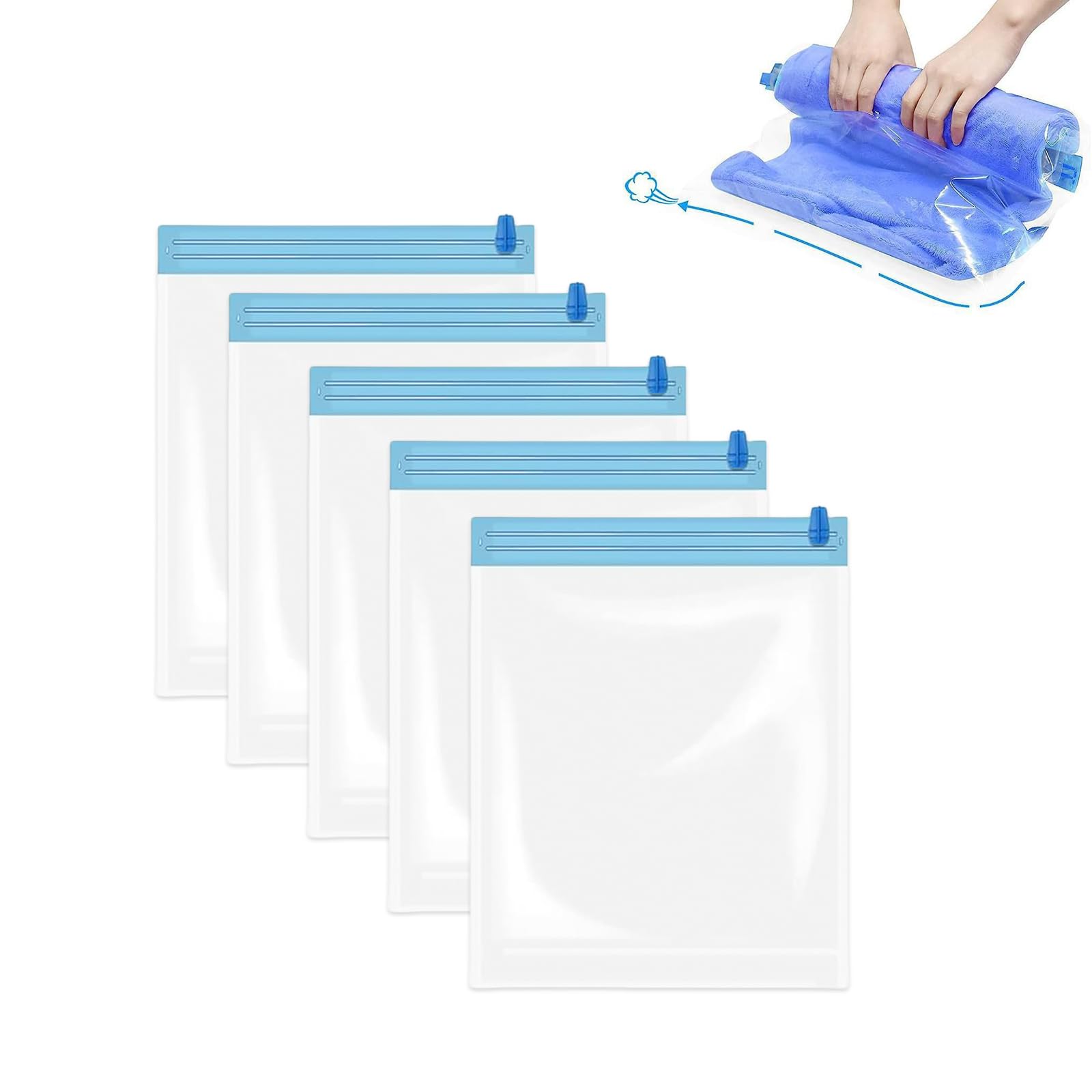 Fkereg 5 Pack Travel Roll up Compression Bag 40 x 60 cm
