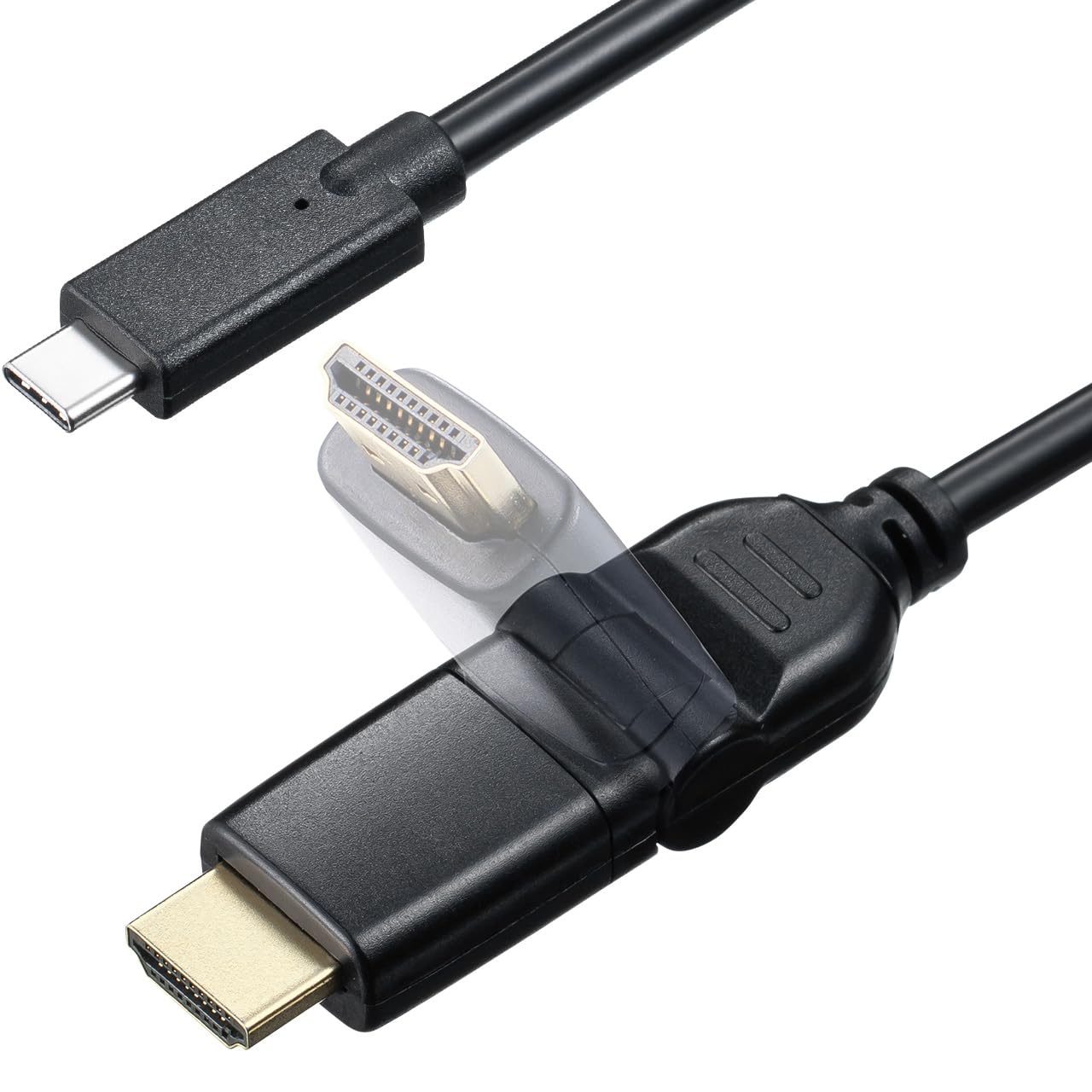 Amazon | サンワダイレクト USB-C to HDMI 変換ケーブル 回転スイング