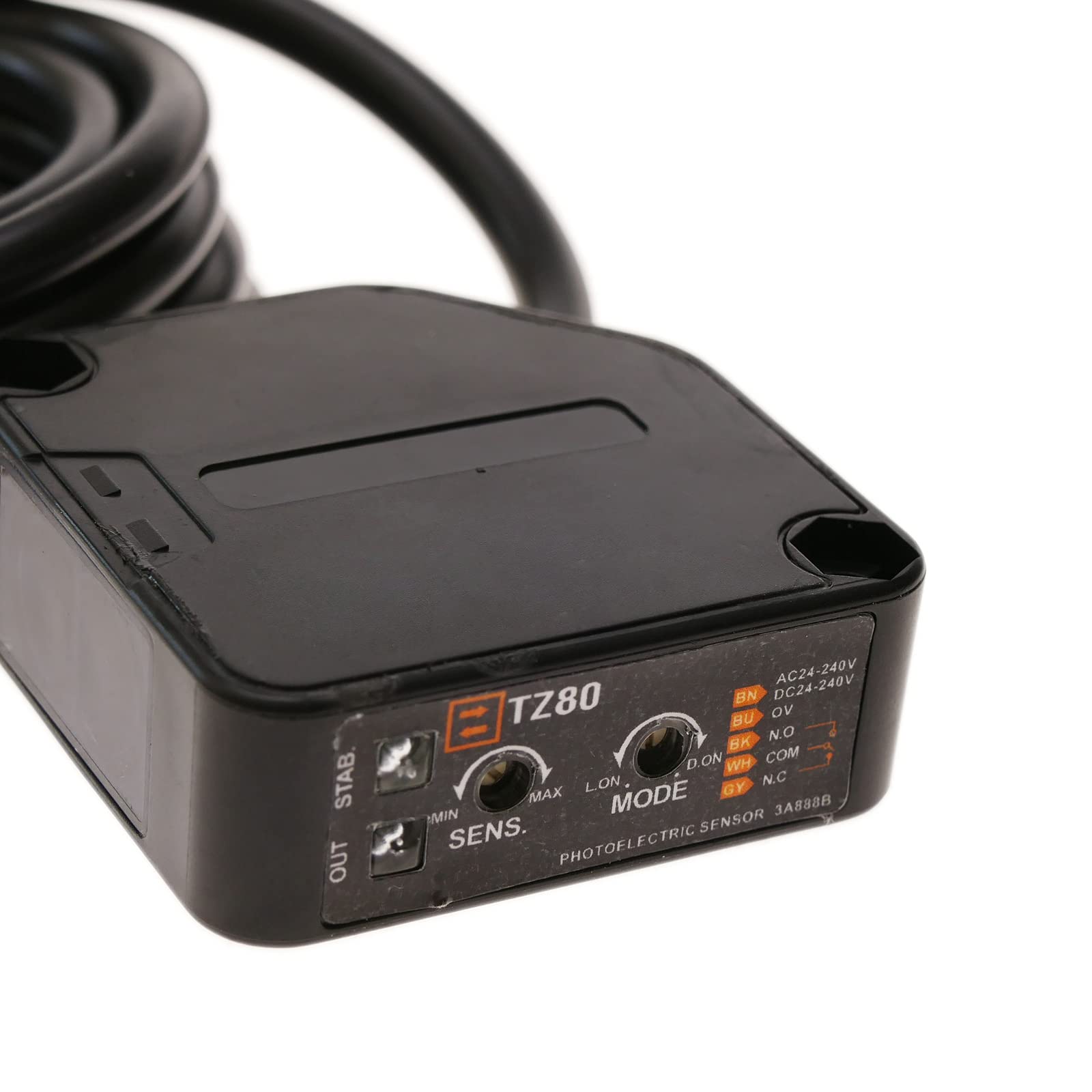 BeMatik - Sensor interruptor célula fotoeléctrica 4 hilos NO+NC 24-240VAC 24-240VDC 10-30cm autoreflexiva
