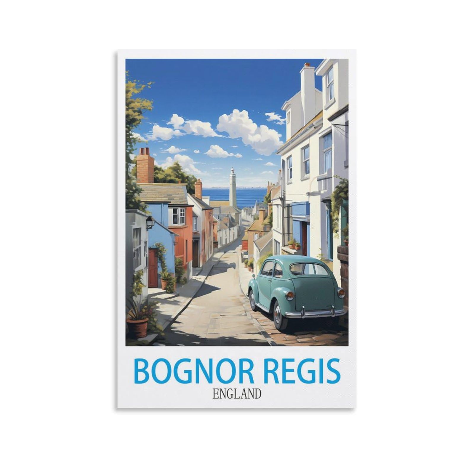 ZBBGGOZ Bognor Regis England Vintage Travel Posters 08x12inch(20x30cm) Canvas Wall Posters And Art Picture Print Modern Family Bedroom Decor