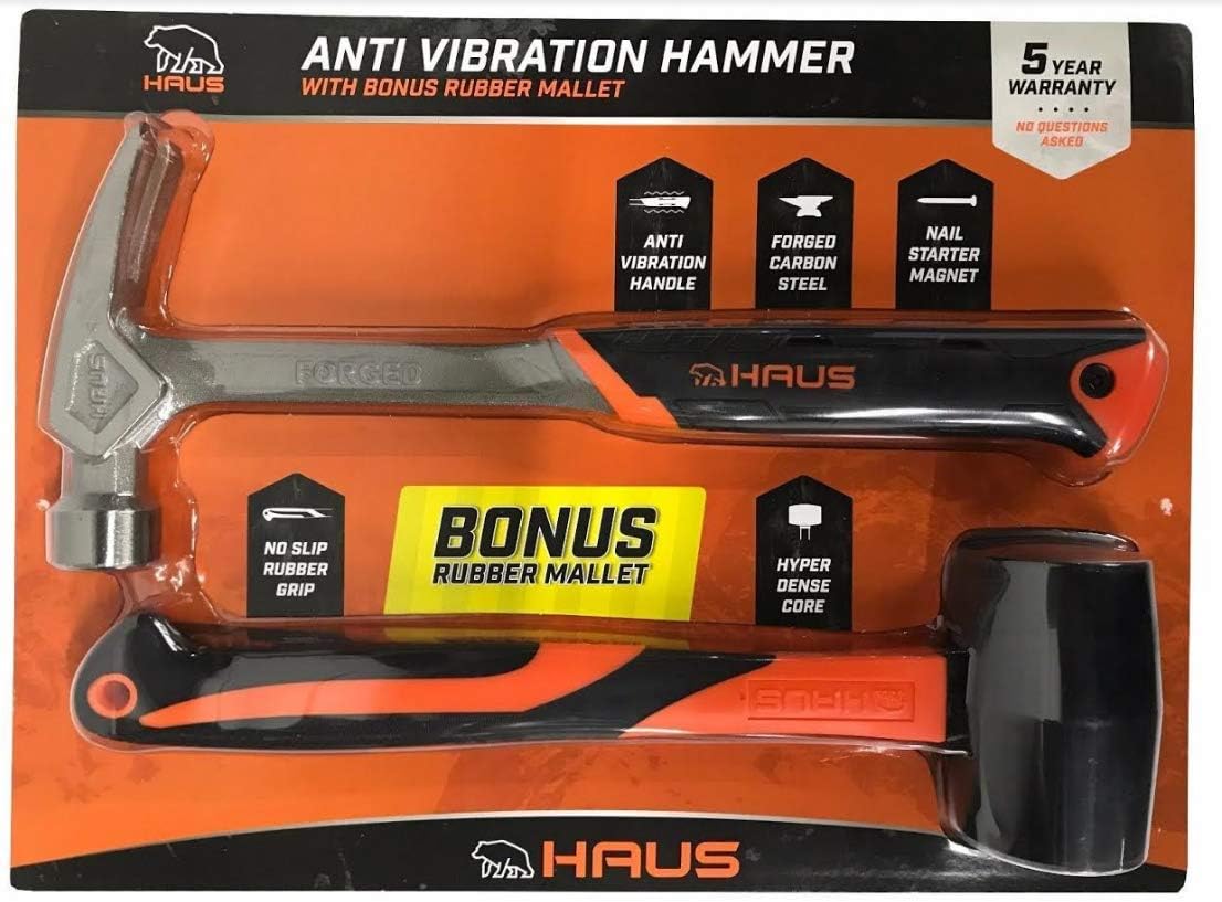 Haus Anti Vibration Hammer w/Bonus Rubber Mallet
