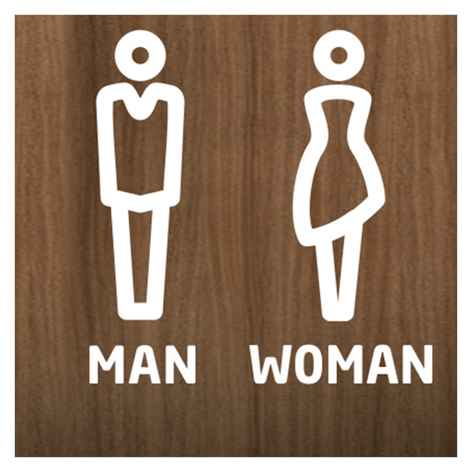 Letrero de acrílico para baño, Conjunto de Figuras Decorativas para Hombre y Mujer, Letrero Moderno para Inodoro, letreros para Puerta de baño (Oro Unisex) (Blanco Unisex)