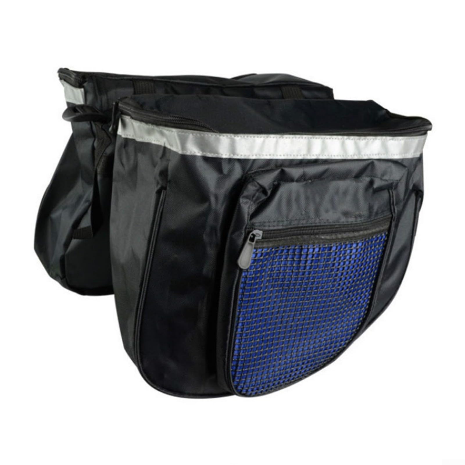 Nexbrill Bicycle Panniers Bike Bag 600D Oxford Rear Rack Saddle Bag Double-Layer Weather-Resistant Storage for Commuting Short Rides 28x30cm(blue)