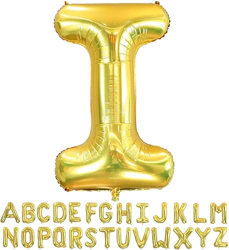 Vista 41 de Globos dorados de la letra U de 40 pulgadas, globos grandes del alfabeto U, helio dorado de papel de aluminio Mylar para decoración de cumpleaños