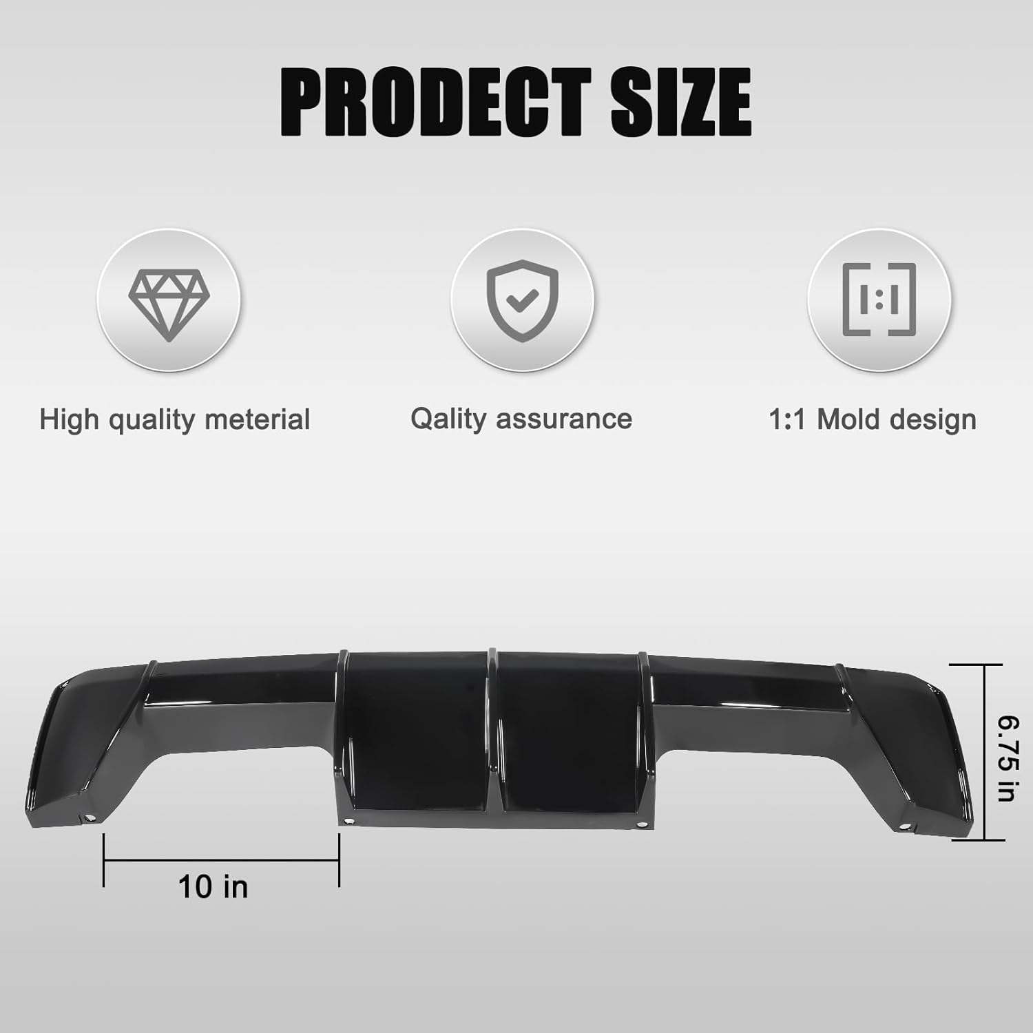 Rear Bumper Diffuser Compatible with BMW G80 M3 G82 M4 2024 2023 2022 2021 Gloss Black Rear Bumper Lower Lip Replacement