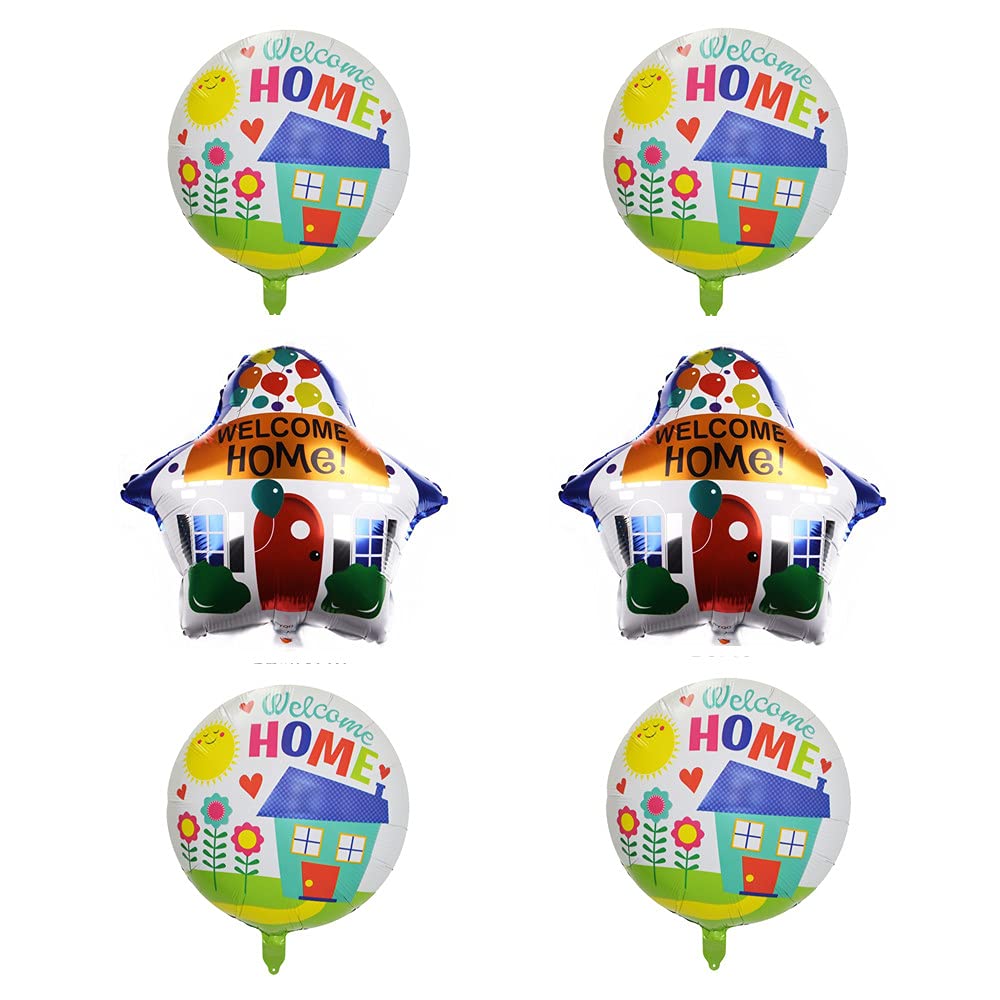 4 Pcs 18 inch Welcome Home Balloons 2 Pcs House Shaped Balloons Welcome Baby At Home Decoration Housewarming Back from Hospital Party Decor