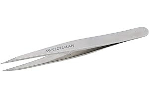 Tweezerman Precision Needle Nose Tweezers for Eyebrows and Facial Ingrown Hair Removal