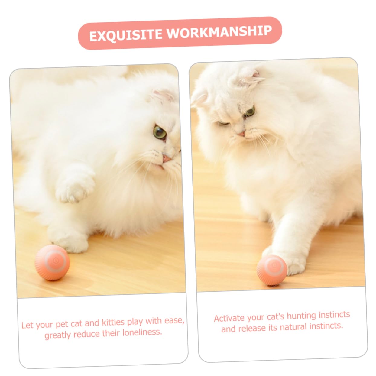 Yardwe 3stücke Interaktives Katzenspielzeug Mit Geräuschfunktion Lustiger Katzenball Für Indoor-Spiel Wiederaufladbares Spielzeug Aus Langlebigem Material Für Kleine Katzen Und