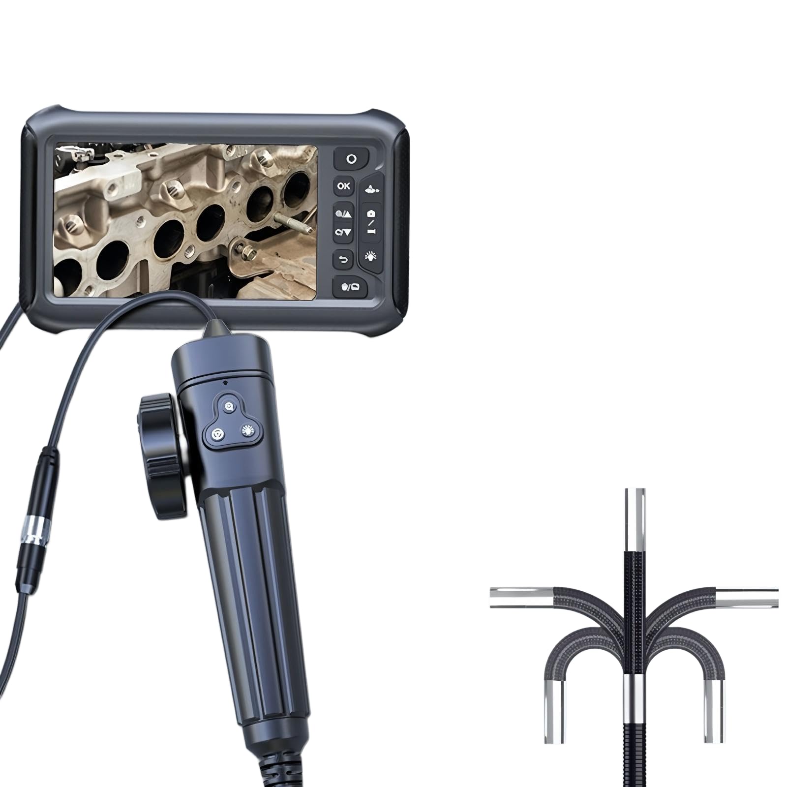 Endoscope GL-700N Articulating Borescope 2.8mm 1M Single Lens 1080P HDMI