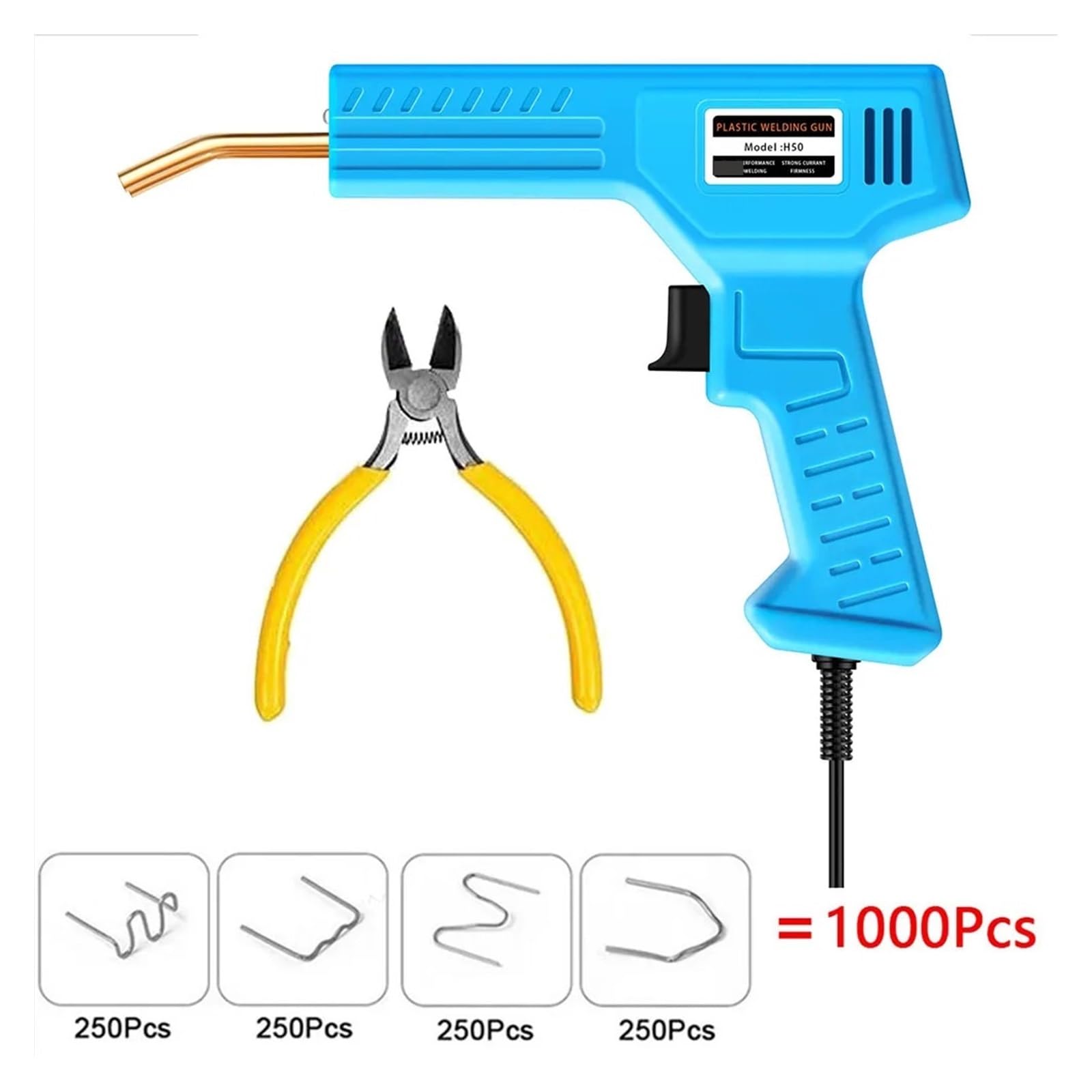 Hot Stapler Plastic Spawarka Zestaw Naprawczy Zderzaka Lutownica Do Naprawy Plastiku Naprawa Samochodu Pistolet Spawalniczy Szybkie Nagrzewanie Wysoka Wydajność(1000 nails)