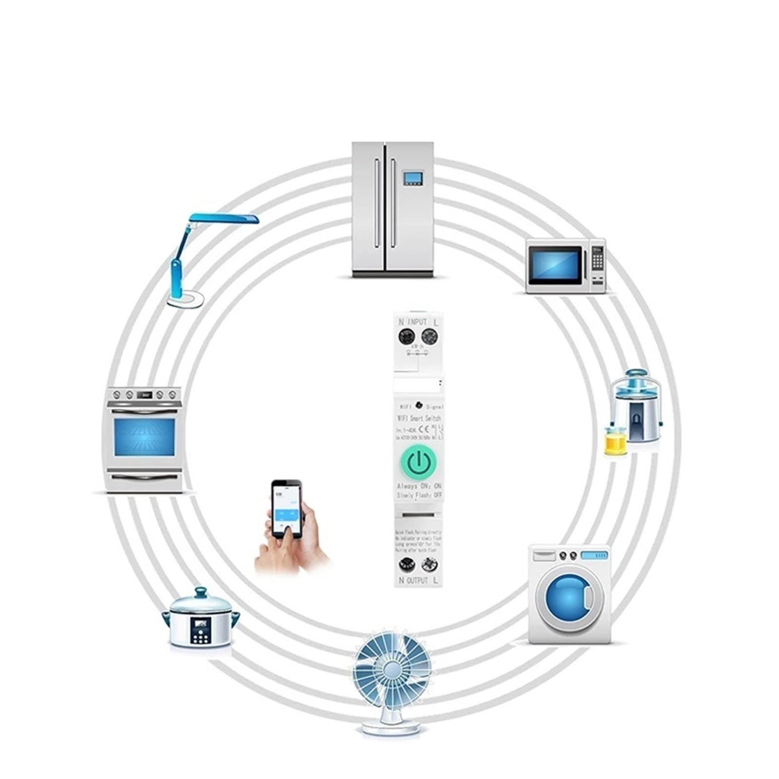 Monitores de energía inteligentes 1P Monofásico Tuya Din Rail WIFI MEDIDOR DE ENERGÍA KWH METER WATTMETER TIMER CONTROLTE CONTROL DE VOZ AEXA for HOGAR INTELIGENTE Disyuntor de electricidad, consumo d