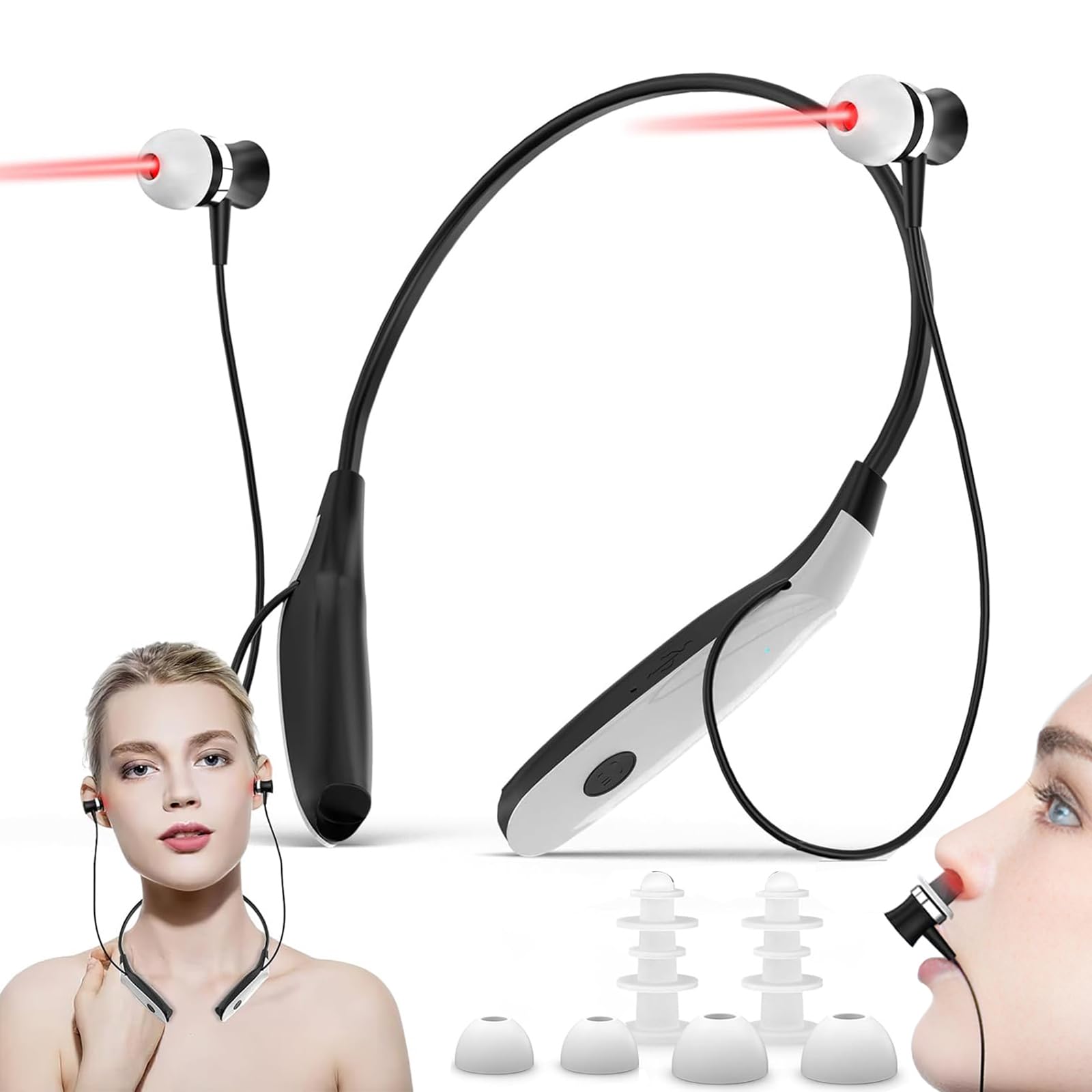 Stillesse Theralight Pods Terapia + Respirelief - Dispositivo de terapia nasal (2 en 1), color rojo, tinnitus infrarrojos tapones para los oídos, tinnitus en aerosol, luz roja, tinniplug auriculares