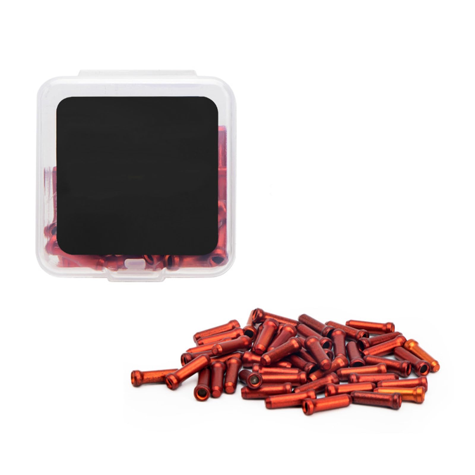 Geavonyg Red 50Pcs Aluminum Alloy Cable Tip Bicycles End Cap Replacement Brake Cover Crimps Bike Brake Cables Wire Ends Bike Crimps Easy Installation