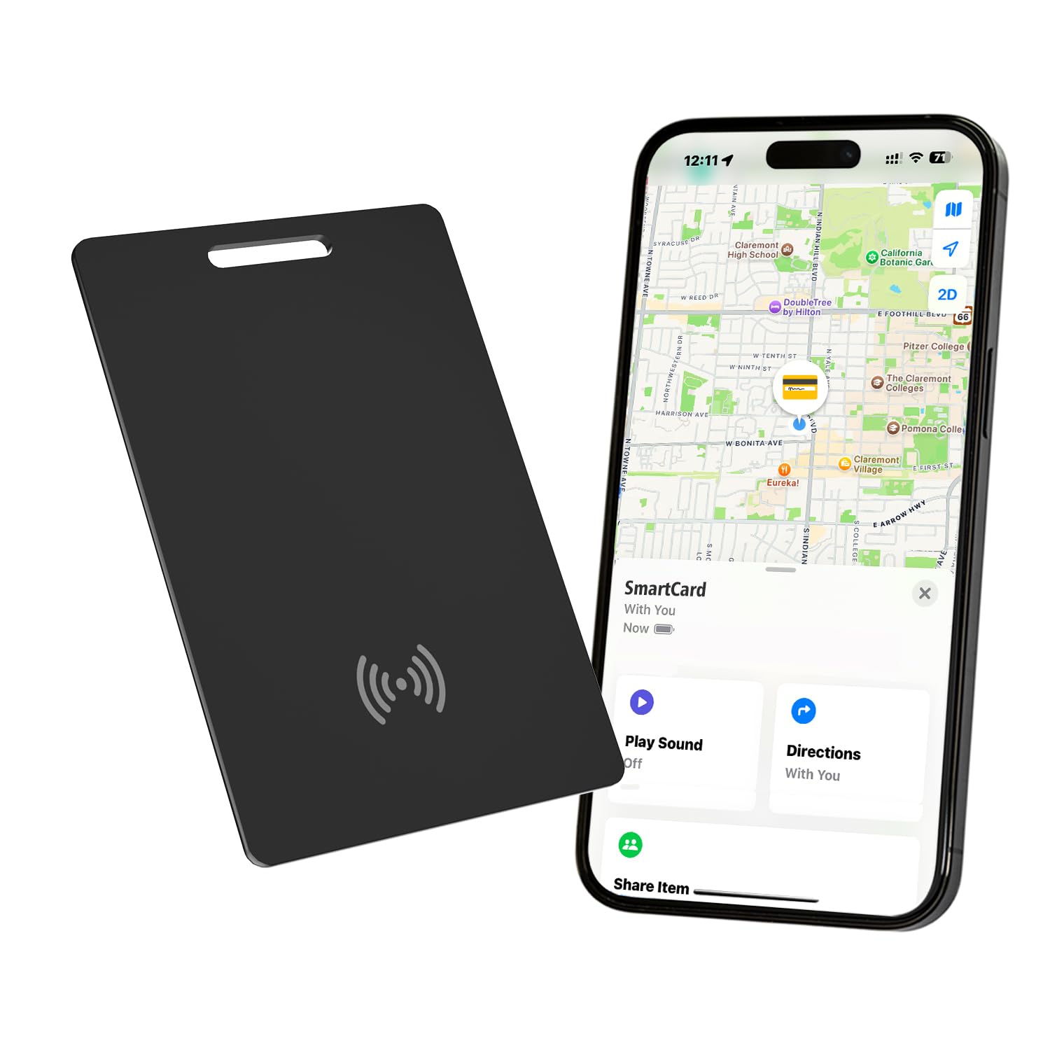 Midlocater Wallet Tracker Card, iOS Only Bluetooth Tracker Card with Find My app, Rechargeable Smart Wallet Finder GPS Tracker, Keys Finder and Item