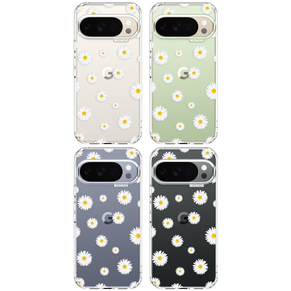 MOSNOVO Case for Google Pixel 10 & Pixel 10 Pro, [Buffertech 6.6ft Military-Grade Drop Protection] [Anti Peel Off Tech] Clear TPU Bumper Phone Case Cover Design - Cute Cherry — view 83