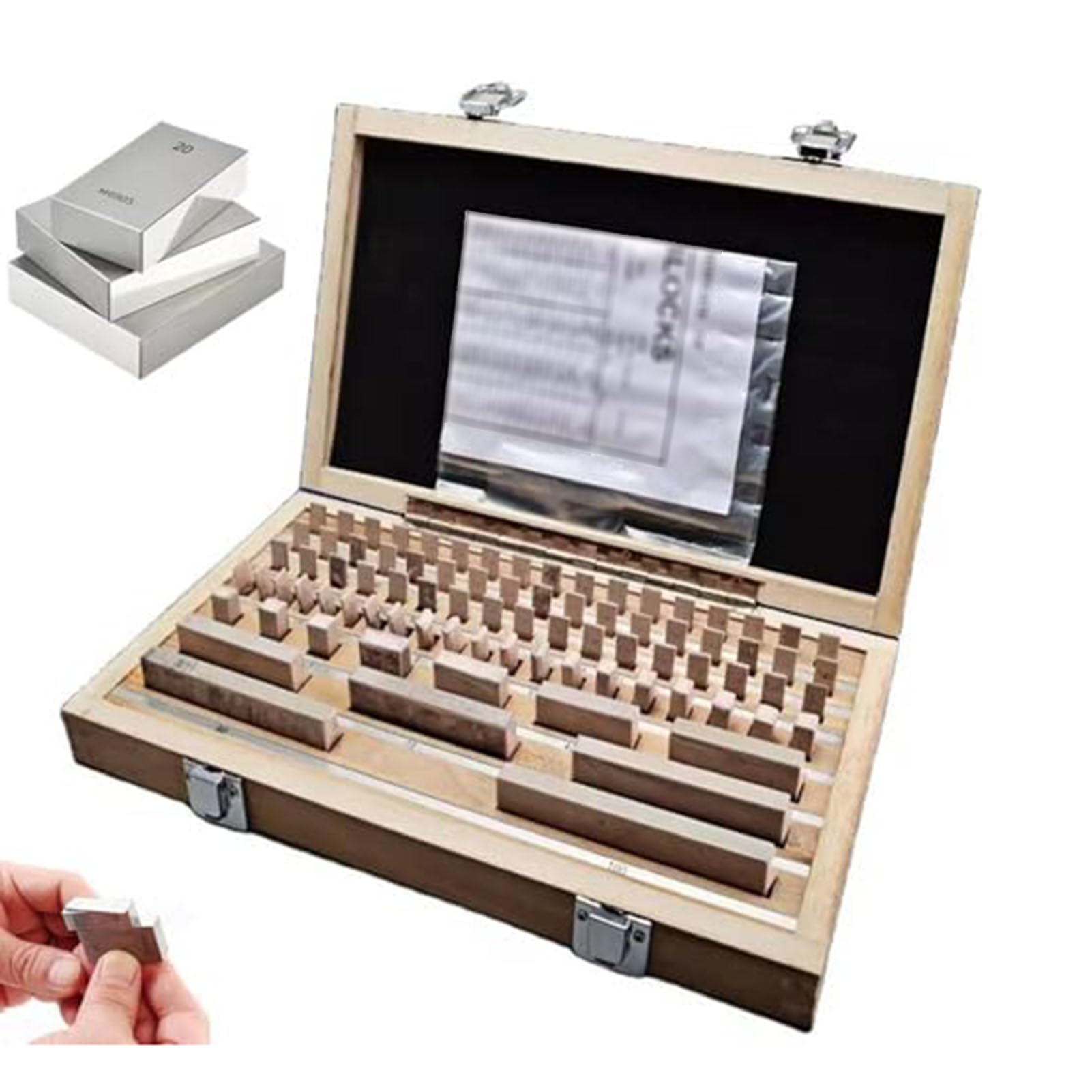 HMLSYZX Gauge Block Set Metric, High Precision 0.001mm Accuracy Steel Calibration Blocks for Machining Standards, Lathes, And Router Table Gauges