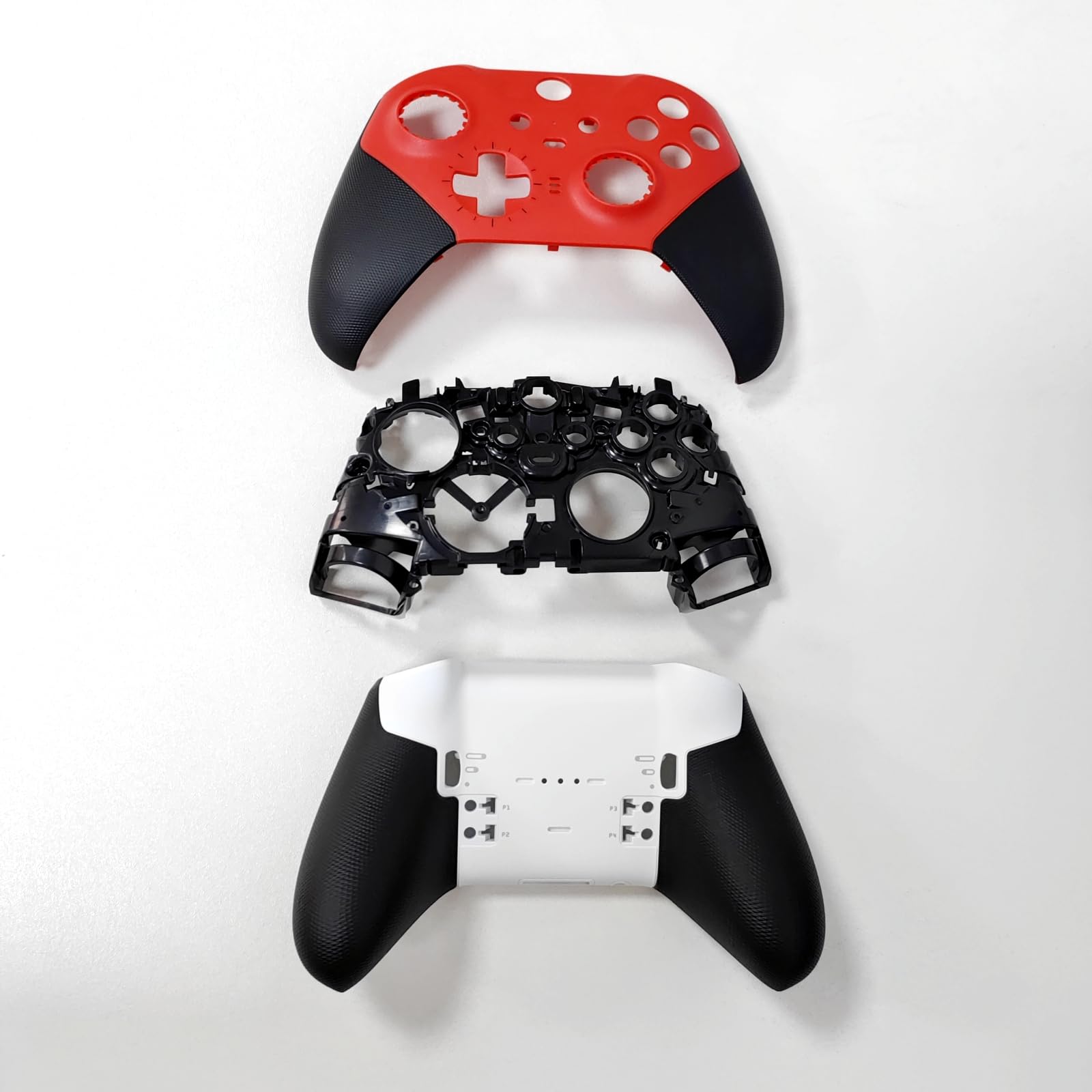 Set di Alloggiamenti di Ricambio per Xbox Elite Series 2 Controller, Core Rosso, Kit Guscio Completo Include Custodia Telaio Centrale ABXY LT RT Pulsanti LB RB Paraurti Accessori