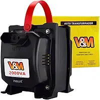 Transformador 2000va Vm De 127 220 E 220v 127v 110 Bivolt Conversor Voltagem Energia Para Geladeira Eletrolux Duplex 110v Freezers Máquina Costura Lavar Roupas 12 Kg Cervejeira Transformadores Freezer