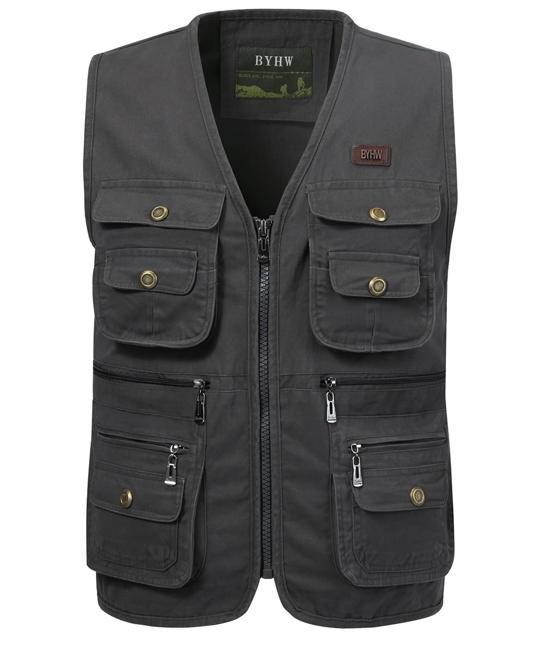 KTWOLEN Herren Angelweste Safari Weste Outdoor Jagdweste Fotografie Arbeitsweste Hundesport Weste mit Multi Taschen