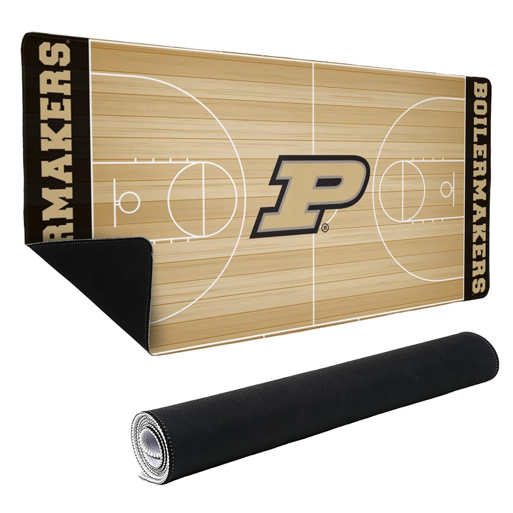 Purdue University Boilermakers Basketball Large Gaming Mouse Pad Desk Mat with Stitched Edges, Non-Slip Base for Gamer, Home and Office, 31.5 x 15.7