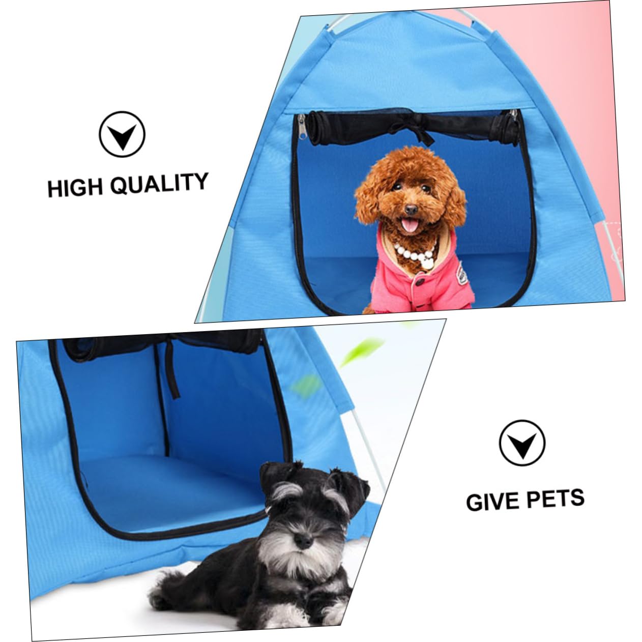 Yardwe Atmungsaktives Haustier Faltzelt aus Stoff mit Moskitonetz Schützendes Outdoor Zelt für Hunde und Katzen Leichtes und Faltbares Spielzelt für Draußen