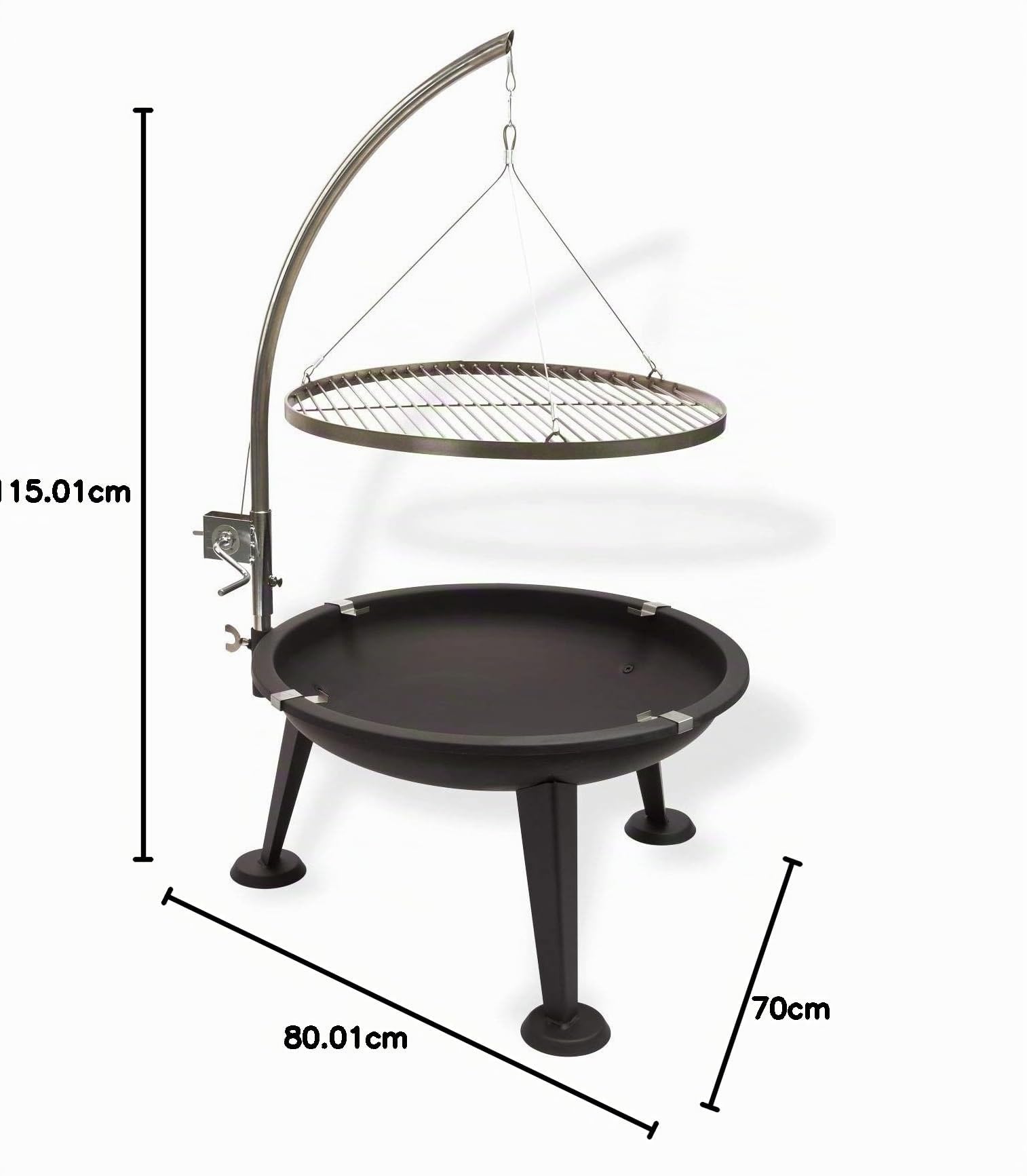 DEMA Schwenkgrill Oregon Holzkohle Grill mit Kurbel Feuerkorb | Schwenkgrill, Holzkohlegrill, Feuerkorb, Garten Grill, Drehgrill, Grillrost Edelstahl