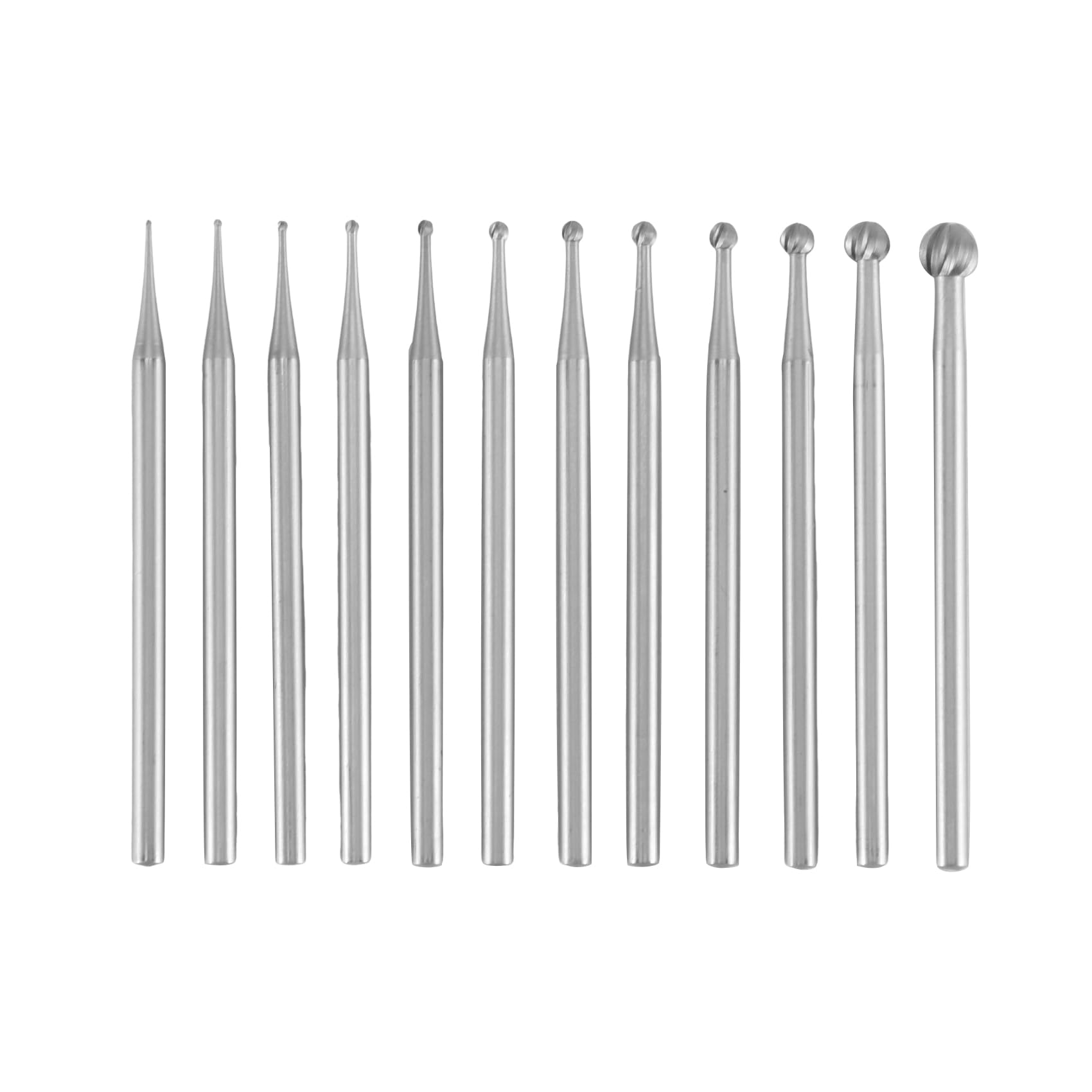 Nudiuhis 12Pcs Round Shape Ball Burr Set - 3/32Inch Shank Jewelry Making Burs Round Ball Shape Engraving Bits