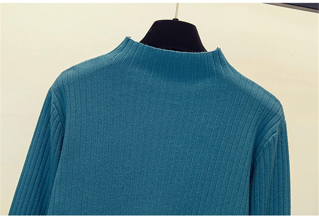 Pull en tricot pour femme - Pull à boutons - Printemps et automne - Chaud - Col roulé - Pull décontracté, Noir , M