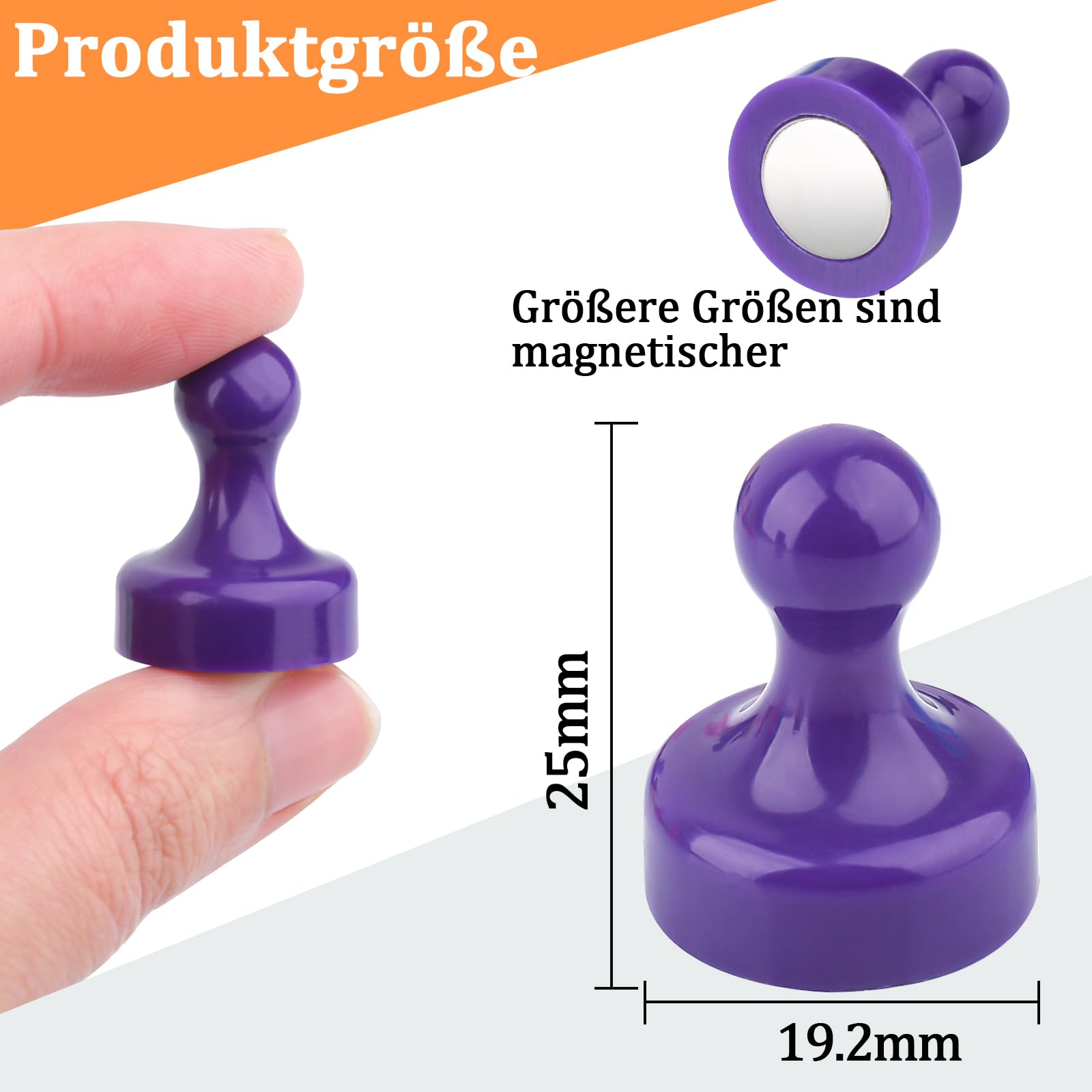 Pack of 20 Magnetic Push Pins - Image 2