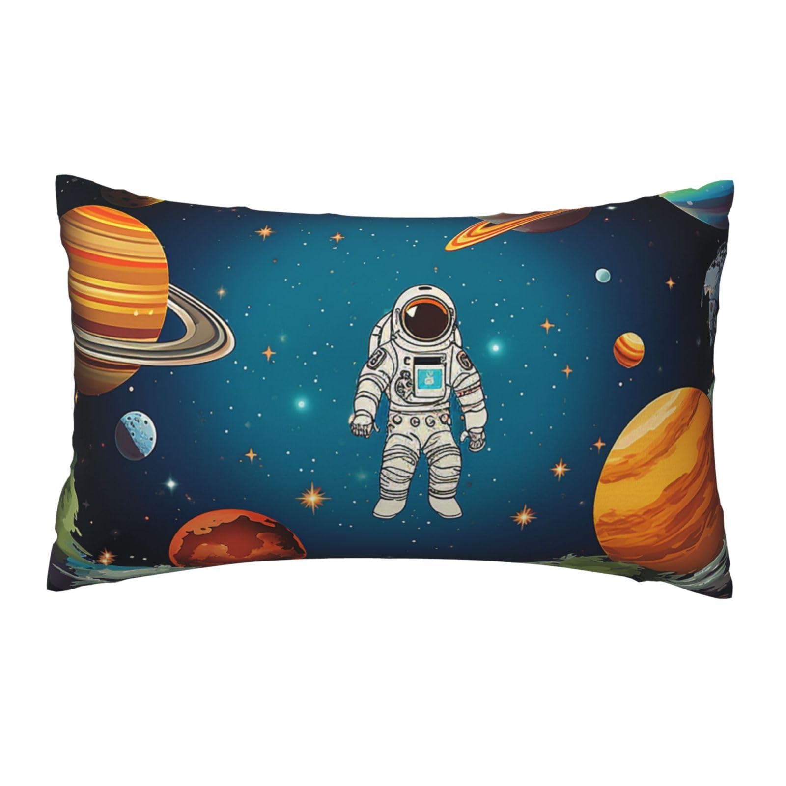 FodPand Luxury Velvet Pillow Cases 12 x 20 inch Super Soft Decorative Throw Pillow Covers - Outer Space Rocket Astronaut Pillowcases Modern Lumbar Cushion Cases for Couch Sofa Bed Pillow Shams