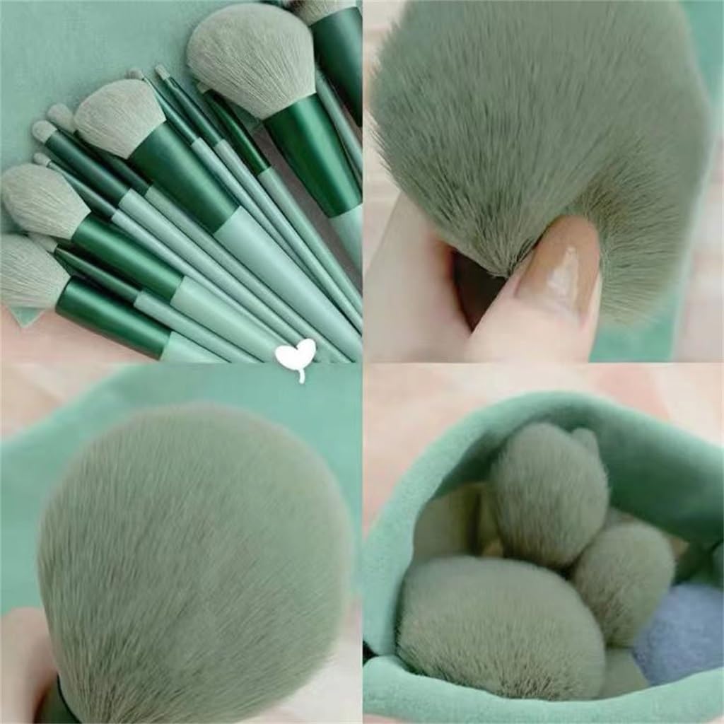 Set di pennelli per Il Trucco Four Seasons con setole morbide, 13 Pezzi, per correttore, fondotinta, Cipria in Polvere e illuminante (Diametro 18 cm)