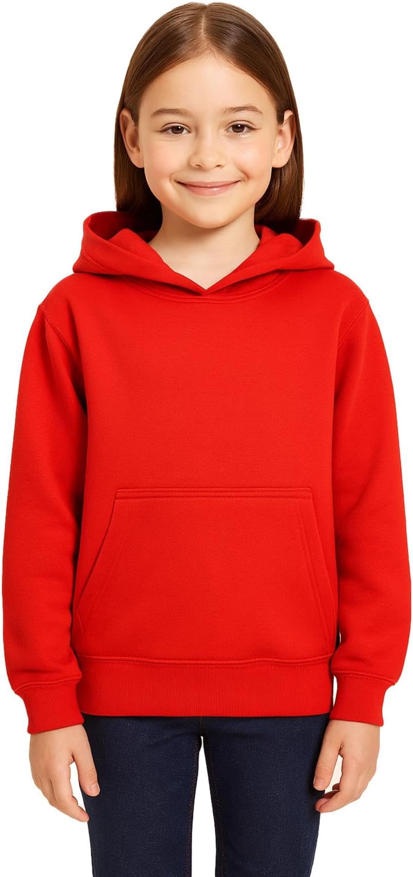 Girls Boys Plain Sweatshirt Tie Dye Pullover Shirt Fleece Hooded Jumper PE School Warm Coats Long Sleeve Top New Casual Fashion for Childrens Unisex Age 2-13 Years