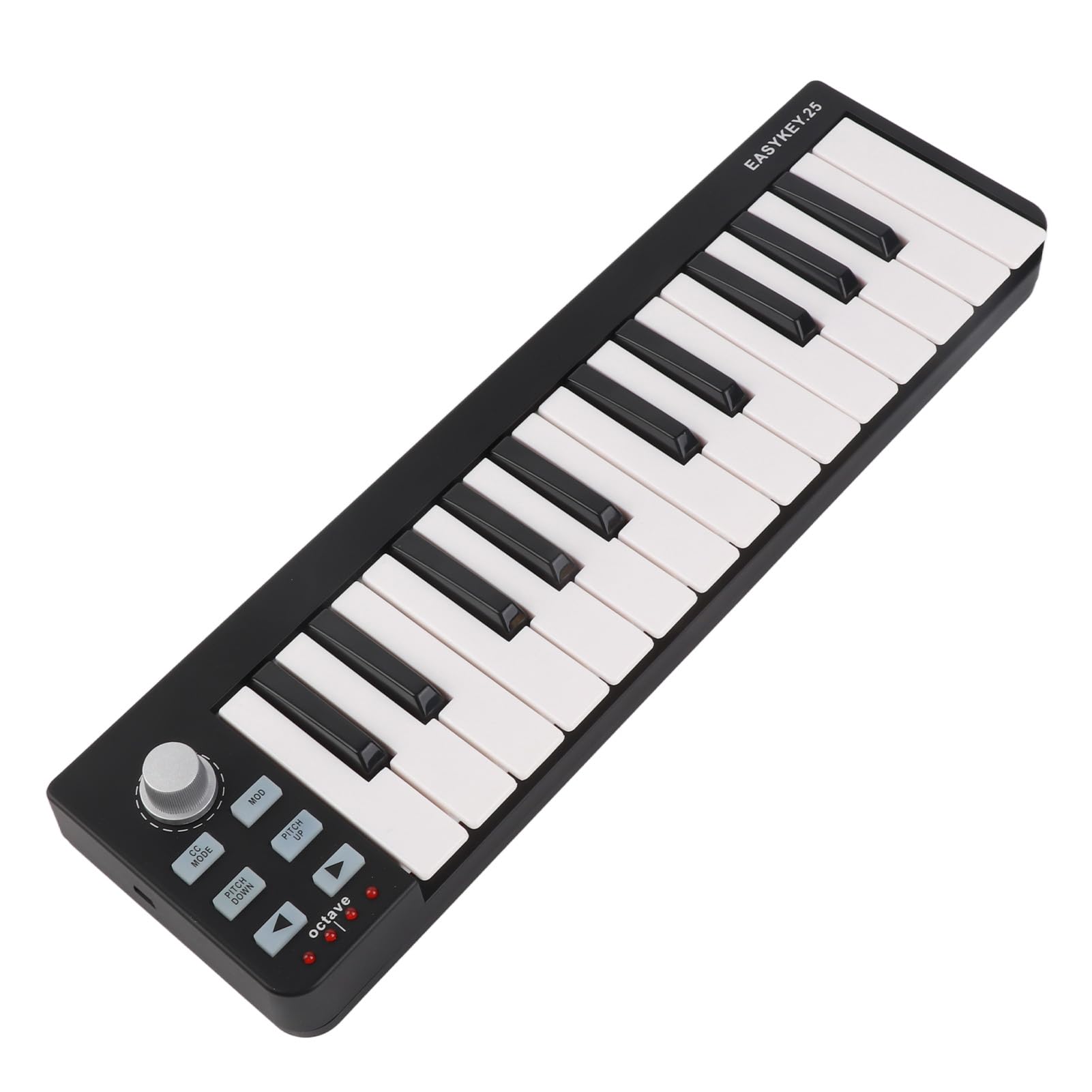 Controlador de Teclado MIDI Controlador USB Compacto de 25 Teclas para Win 11 10 8 7 Vista OS X Producción Musical Negro