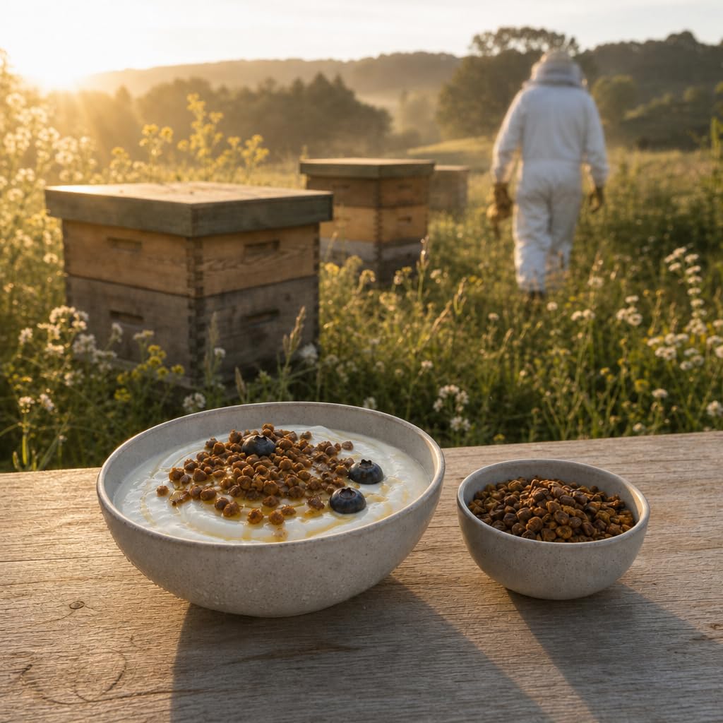 2nd1 - Pan de abeja Perga natural, polen de abeja fermentado con miel, recolectado por apicultores, superalimento rico en vitaminas y minerales, para una dieta equilibrada, smoothies, muesli y yogur