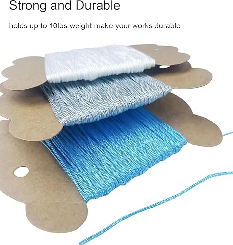 Miniatura 4 de Cuerda de nailon para pulseras de 0.031 in, 20 colores, hilo de nailon chino para pulseras trenzadas, cuentas, collares, manualidades de macramé,