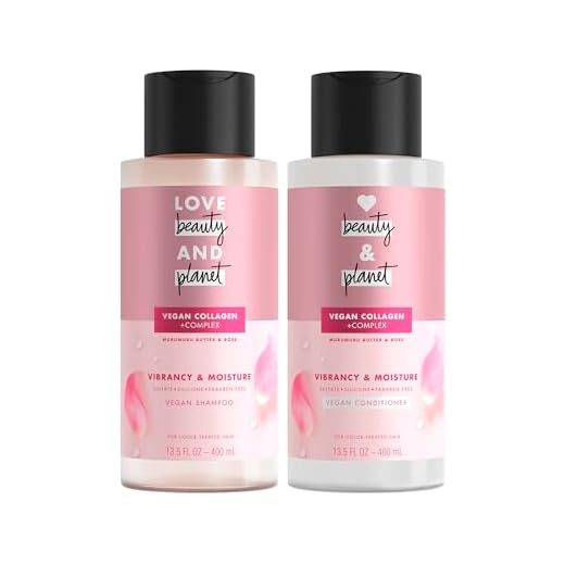 Love Beauty & Planet Rose Shampoo and Conditioner for Color Treated Hair, Silicone Free, Paraben Free and Vegan, 13.5 oz, 2 count