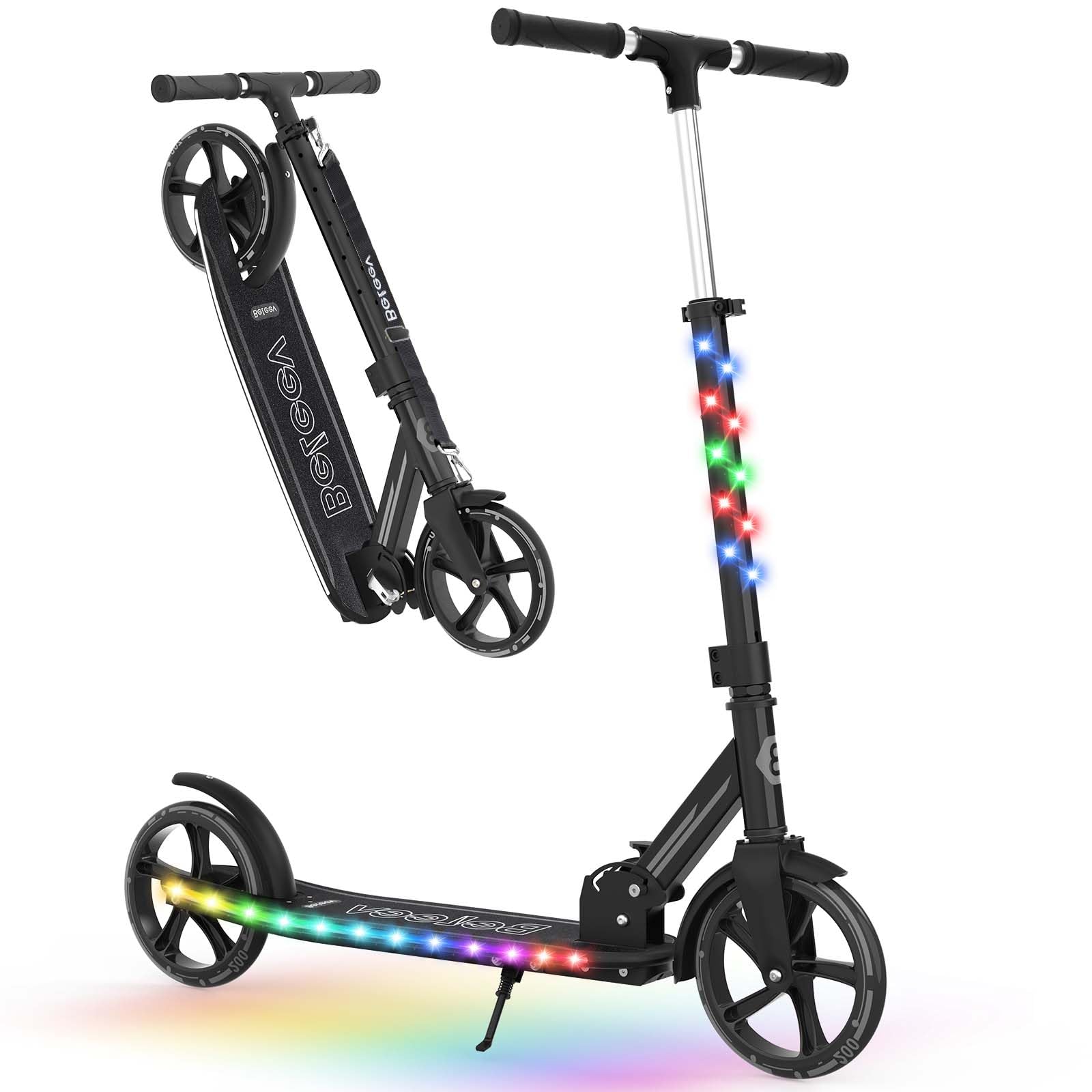 BELEEV Scooter for Kids Ages 6+, 200mm Big Wheel adult Scooters for Boys and Girls, 4 Adjustable Handlebar, Front Suspension, 2 Wheels Scooter with Carry Strap, up to 100Kg