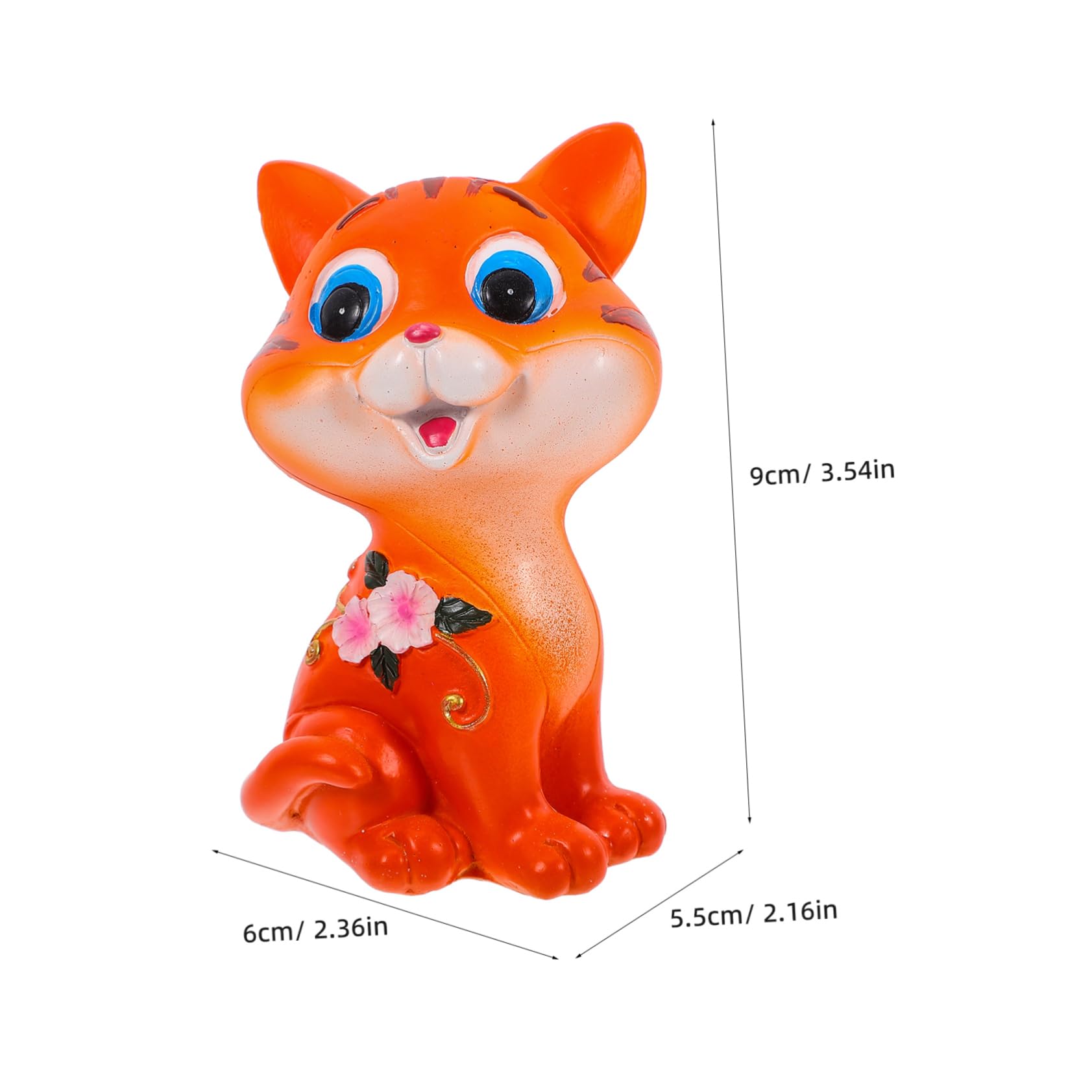 Wakauto Cat Glasses Frame Plush Eyeglass Display Stand Eyeglass Rack Mounted Animal Holder Stand Eyewear Figurine for Accessory Cat Glasses Holder Spectacle Eyeglass Holder Orange Resin