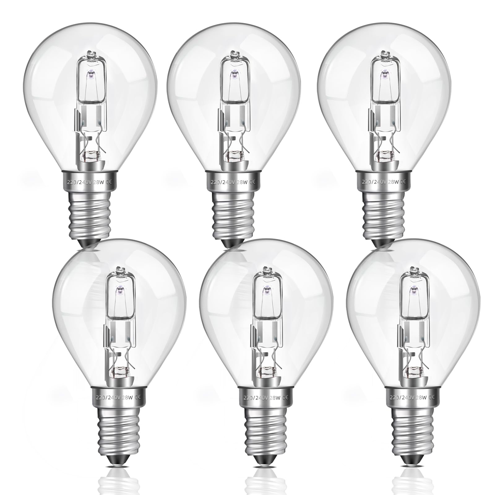 Liuyife E14 G45 Lampe 28W Dimmbar, Warmweiß 2700K, 370LM, AC 230V, E14 Classic Klar Glas Leuchtmitte, G45 Globe Schraubbirne für Deckenlampe, Wandlampe, Tischlampe, 6 Stück