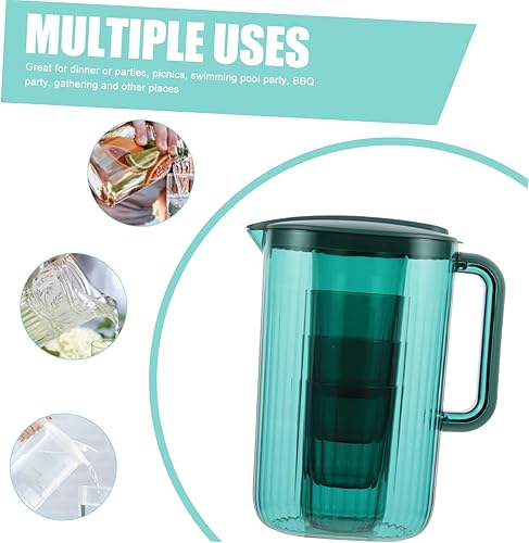 Miniatura 5 de Hemoton 1 juego de jarra y taza combinada para uso doméstico, juego de tetera y tazas para jugos, bebidas y invitados entretenidos