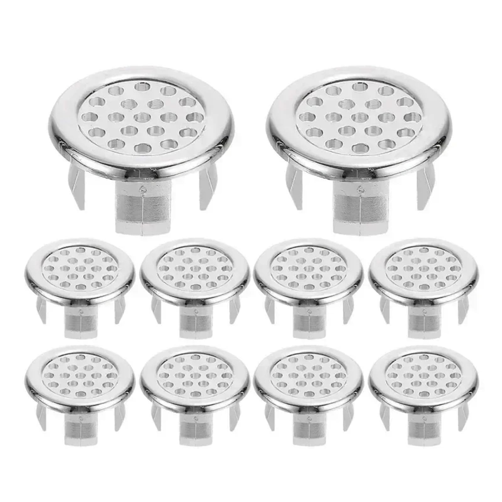 Anello di sovraccarico per lavandino 24/1x Anello di Troppopieno for Lavabo for Cucina Bagno Tappo Scarico for Ricambio Cromato for Coperchio del Foro(Type 4,24PCS)