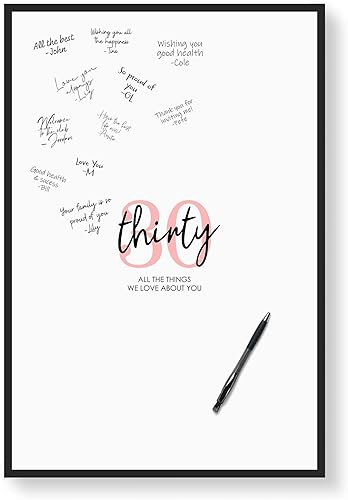 Karto Tablero de firma de cumpleaños número 30 para fiesta, suministros para fiestas, libro de visitas, tablero de firma o tarjeta alternativa,