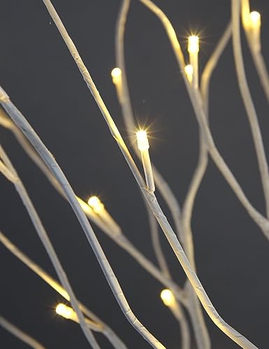 Miniatura 7 de LIGHTSHARE - Árbol de abedul de 4 pies, 48 luces LED, color blanco cálido, 2 unidades, para el hogar, festival, fiesta y decoración de Navidad, uso