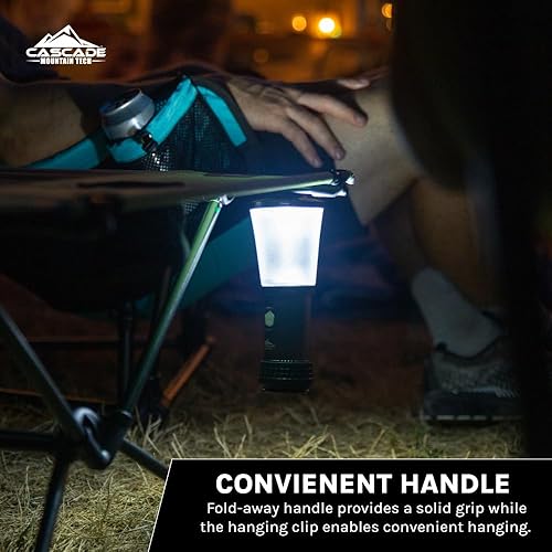 Miniatura 4 de Cascade Mountain Tech Linterna LED resistente al agua IPX4 de 500 lúmenes con 3 modos de luz para uso al aire libre y de emergencia, paquete de 3,